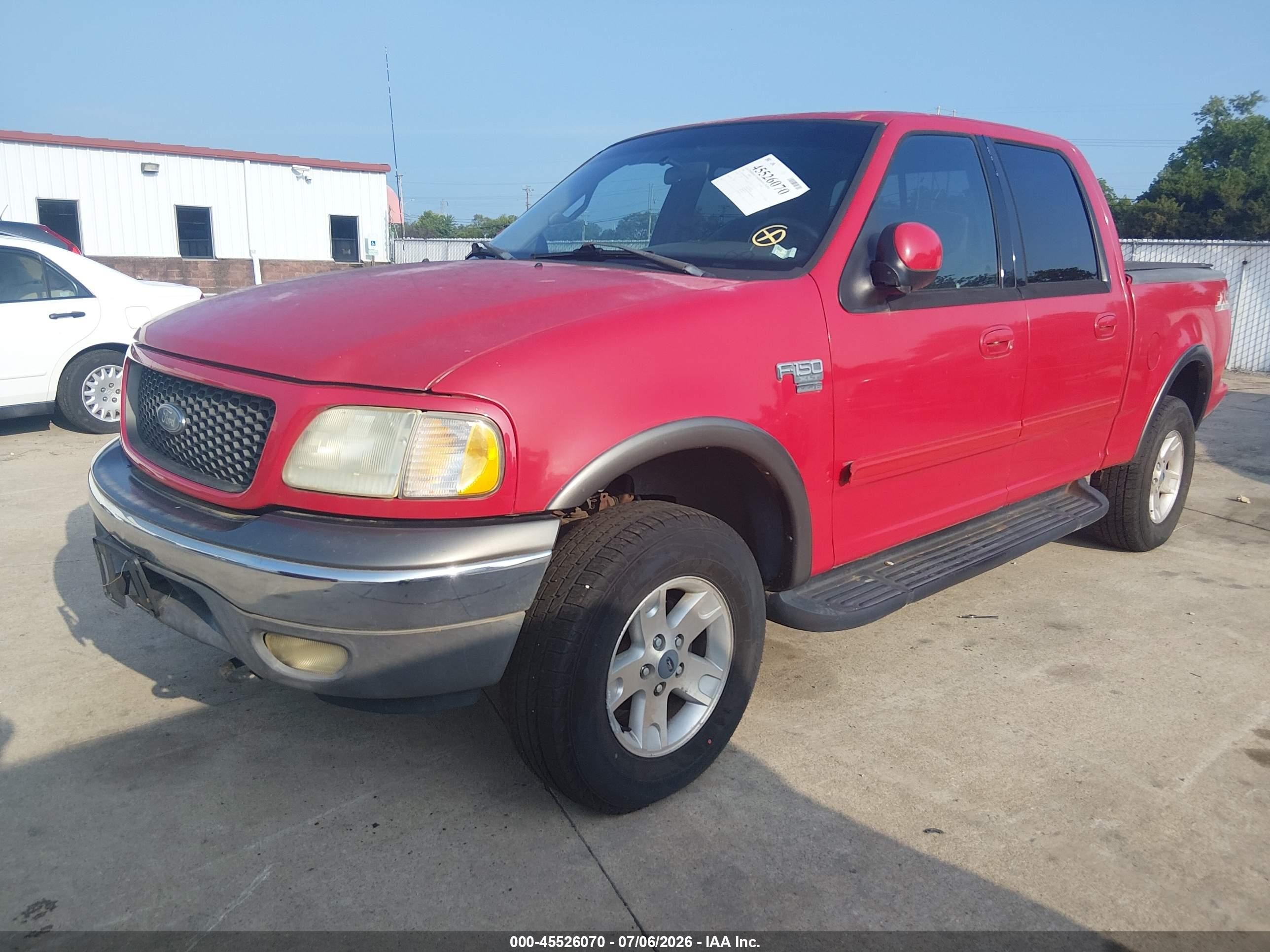2002 Ford F-150 Lariat/xlt Red vin: 1FTRW08LX2KB69762