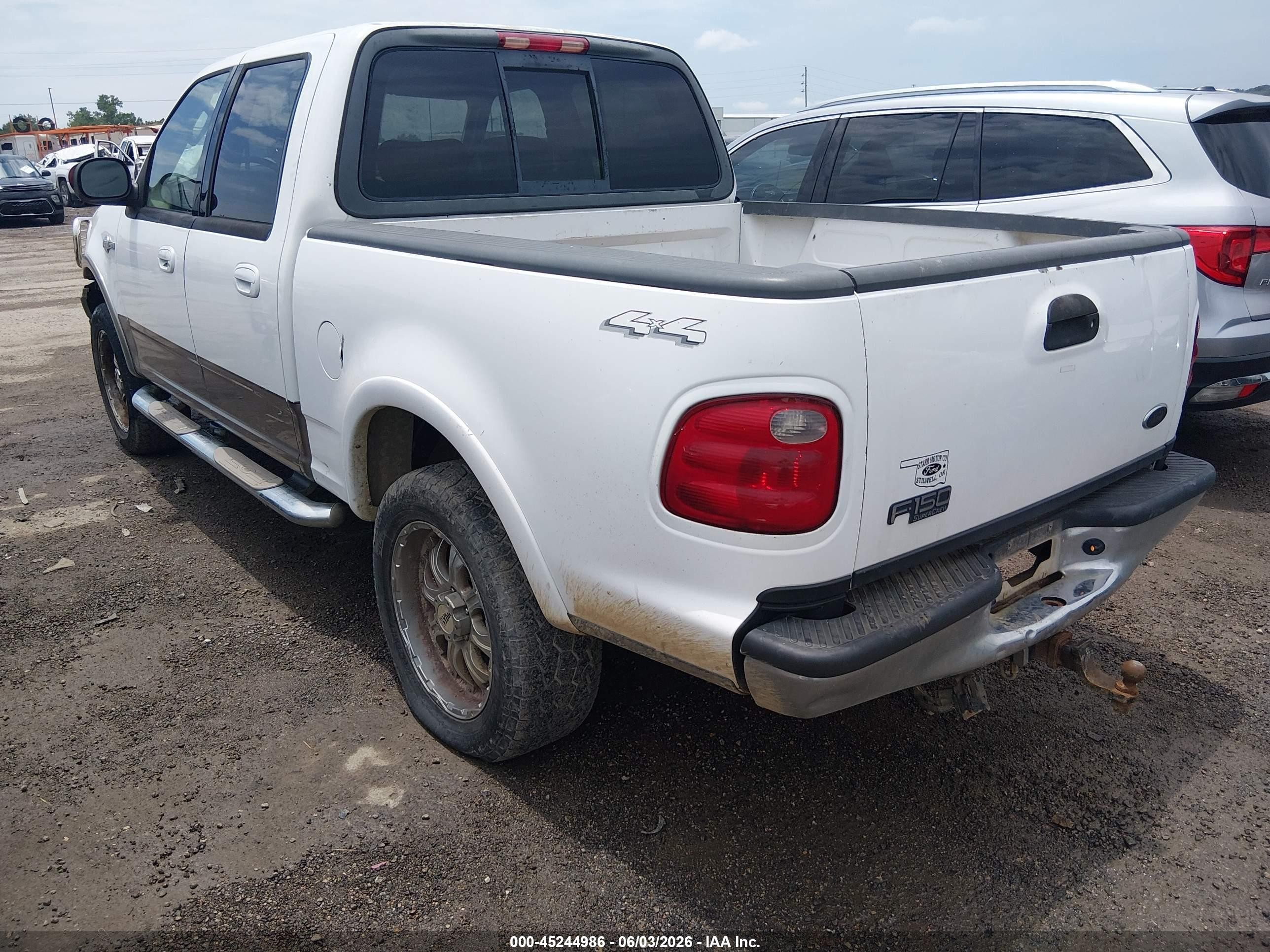 2003 Ford F-150 Lariat/xlt White vin: 1FTRW08LX3KC12689