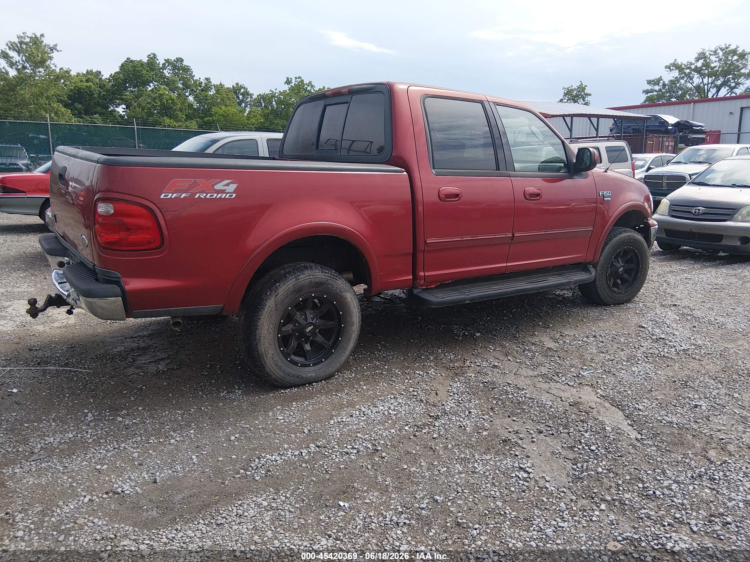 2003 Ford F-150 Lariat/xlt Burgundy vin: 1FTRW08LX3KD04448