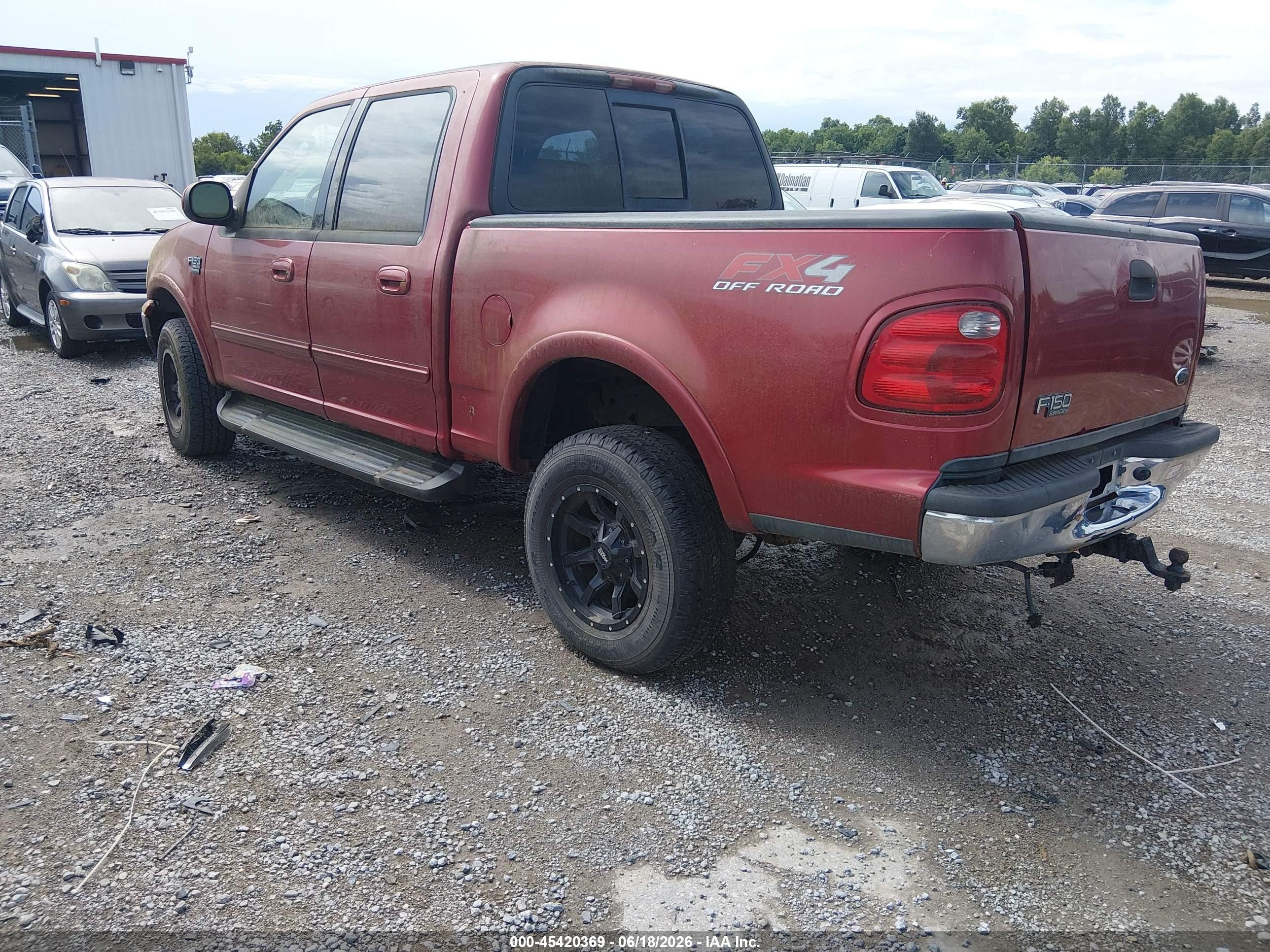 2003 Ford F-150 Lariat/xlt Burgundy vin: 1FTRW08LX3KD04448