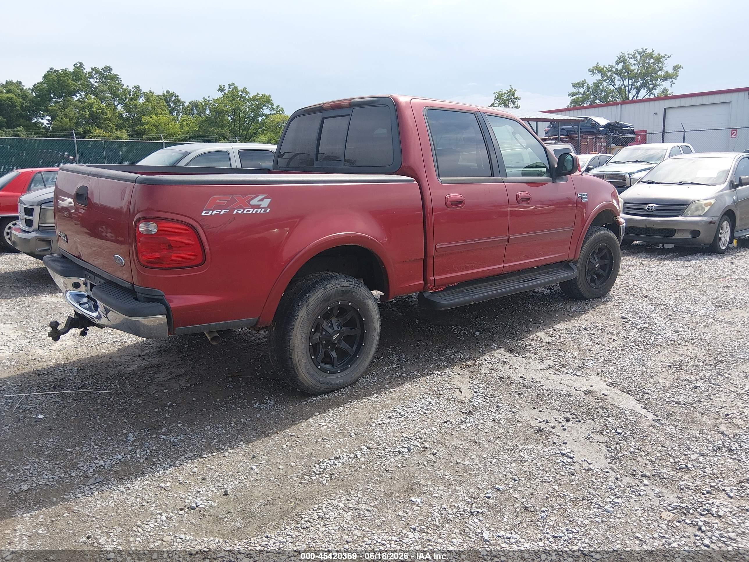2003 Ford F-150 Lariat/xlt Burgundy vin: 1FTRW08LX3KD04448