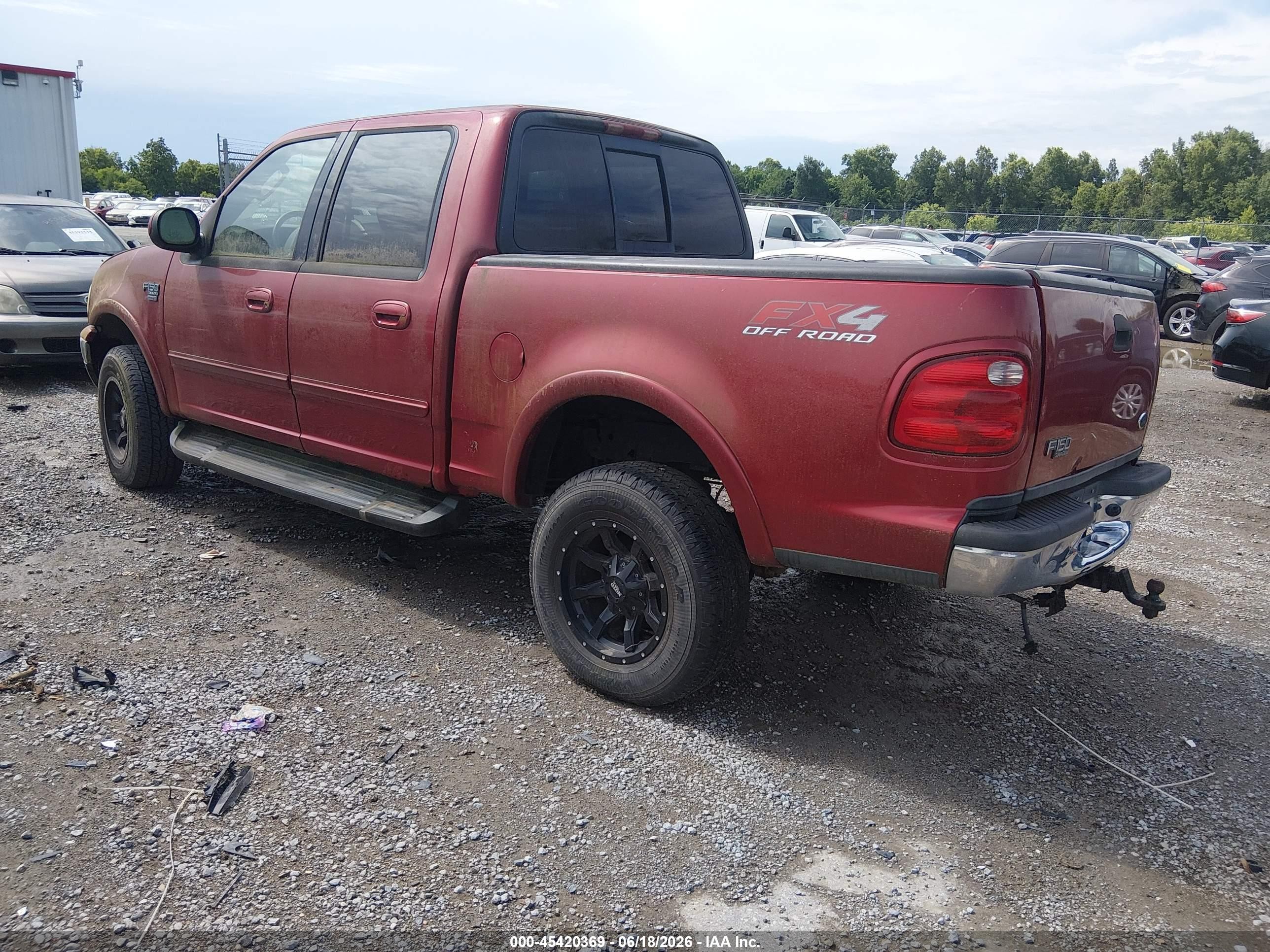 2003 Ford F-150 Lariat/xlt Burgundy vin: 1FTRW08LX3KD04448