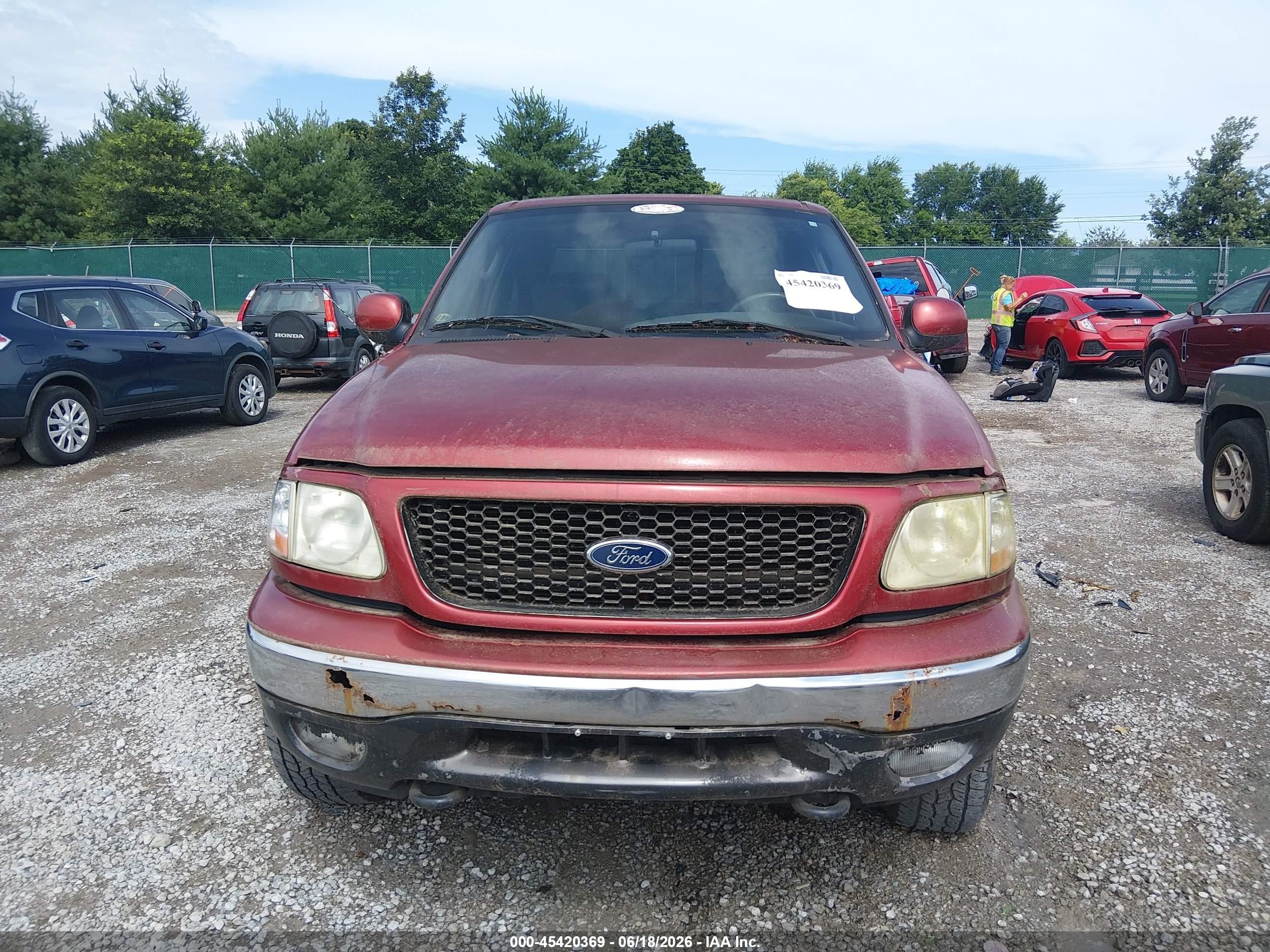 2003 Ford F-150 Lariat/xlt Burgundy vin: 1FTRW08LX3KD04448