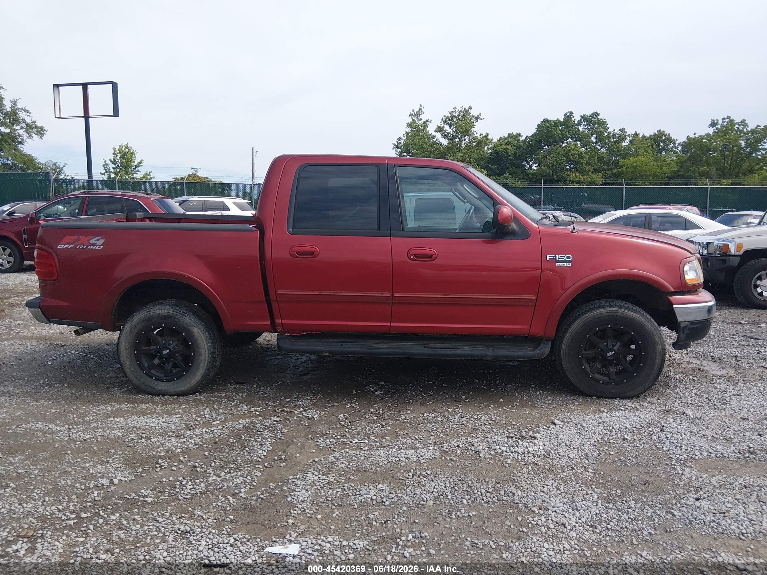 2003 Ford F-150 Lariat/xlt Burgundy vin: 1FTRW08LX3KD04448
