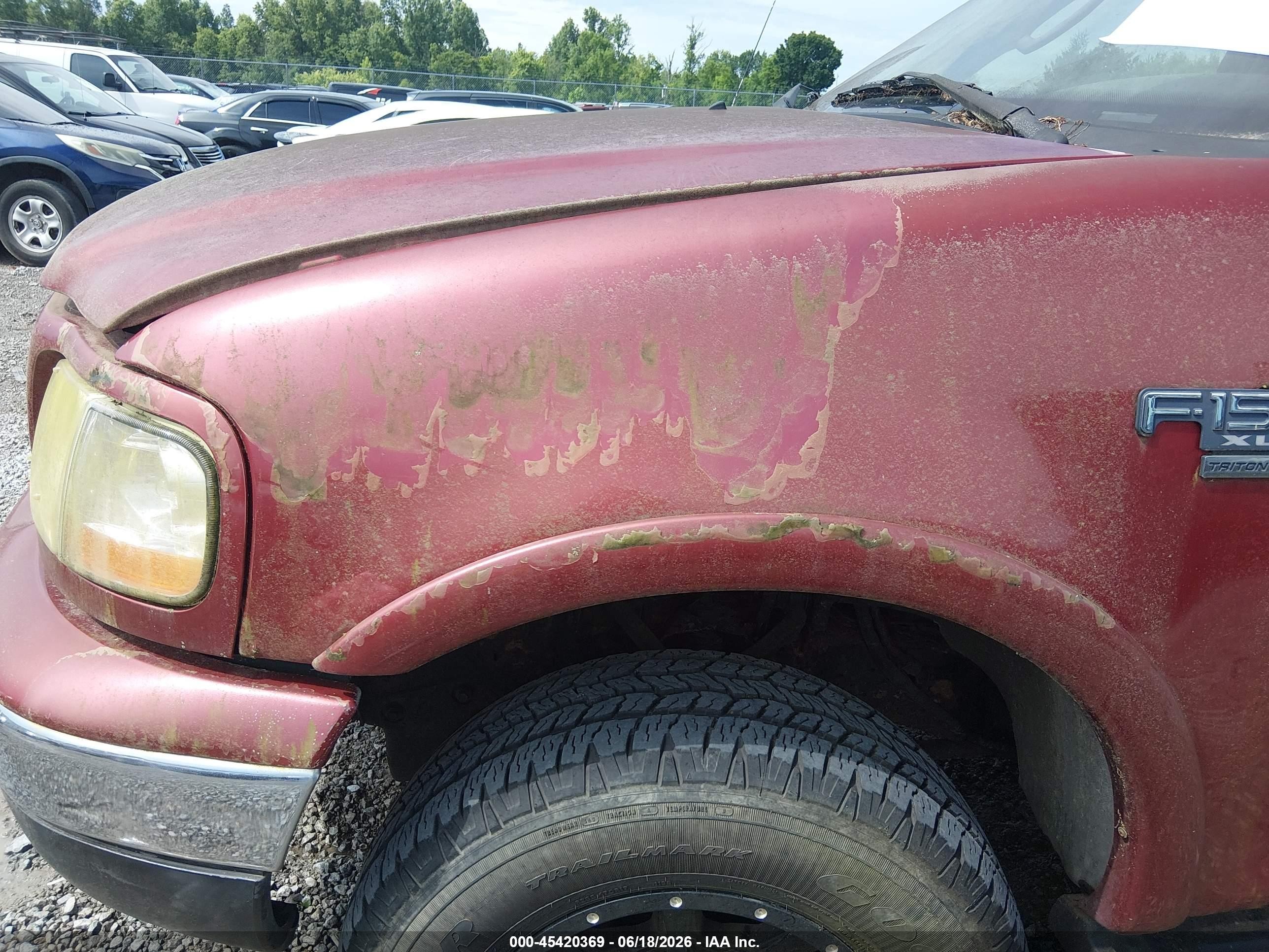 2003 Ford F-150 Lariat/xlt Burgundy vin: 1FTRW08LX3KD04448