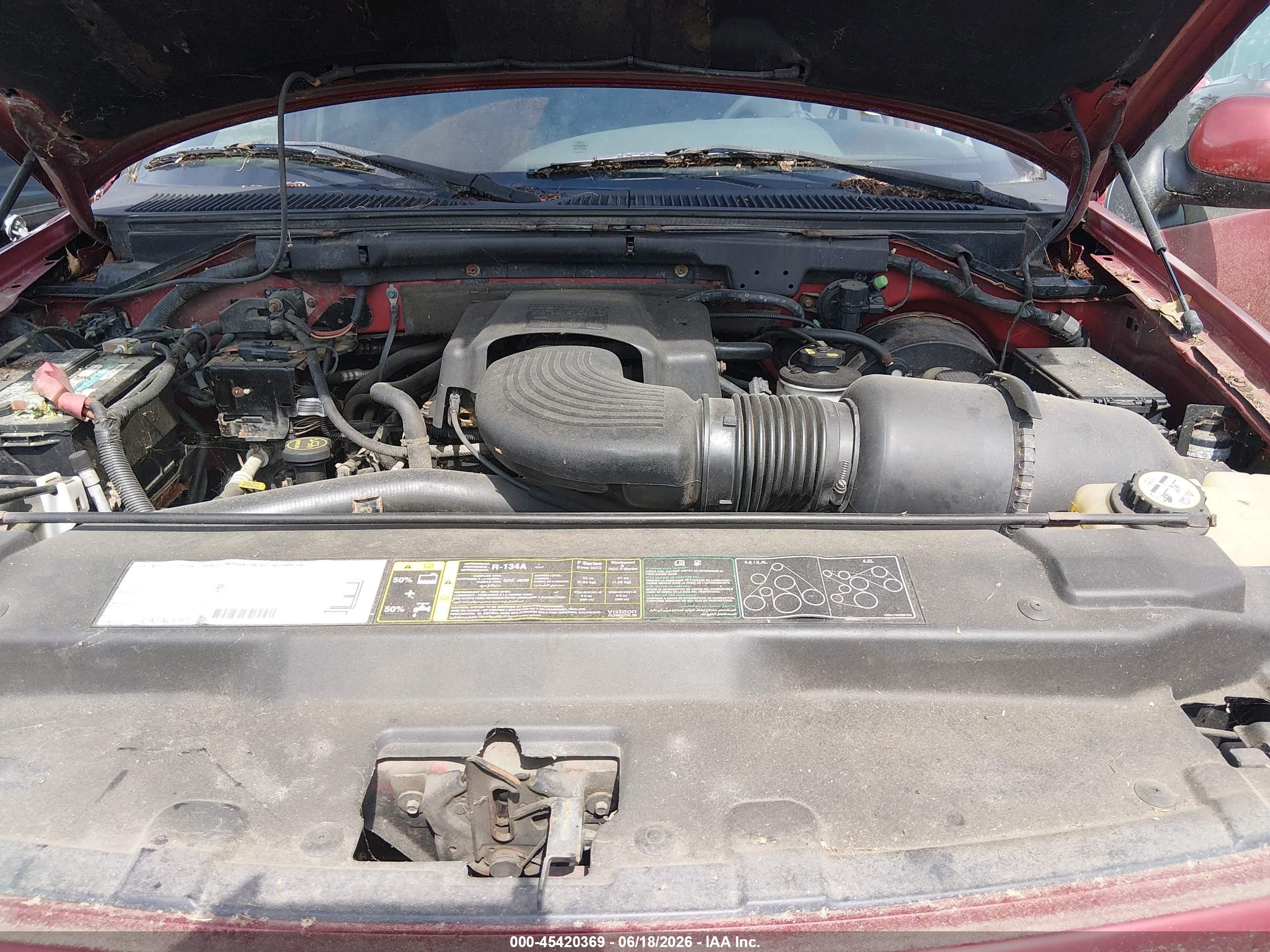 2003 Ford F-150 Lariat/xlt Burgundy vin: 1FTRW08LX3KD04448