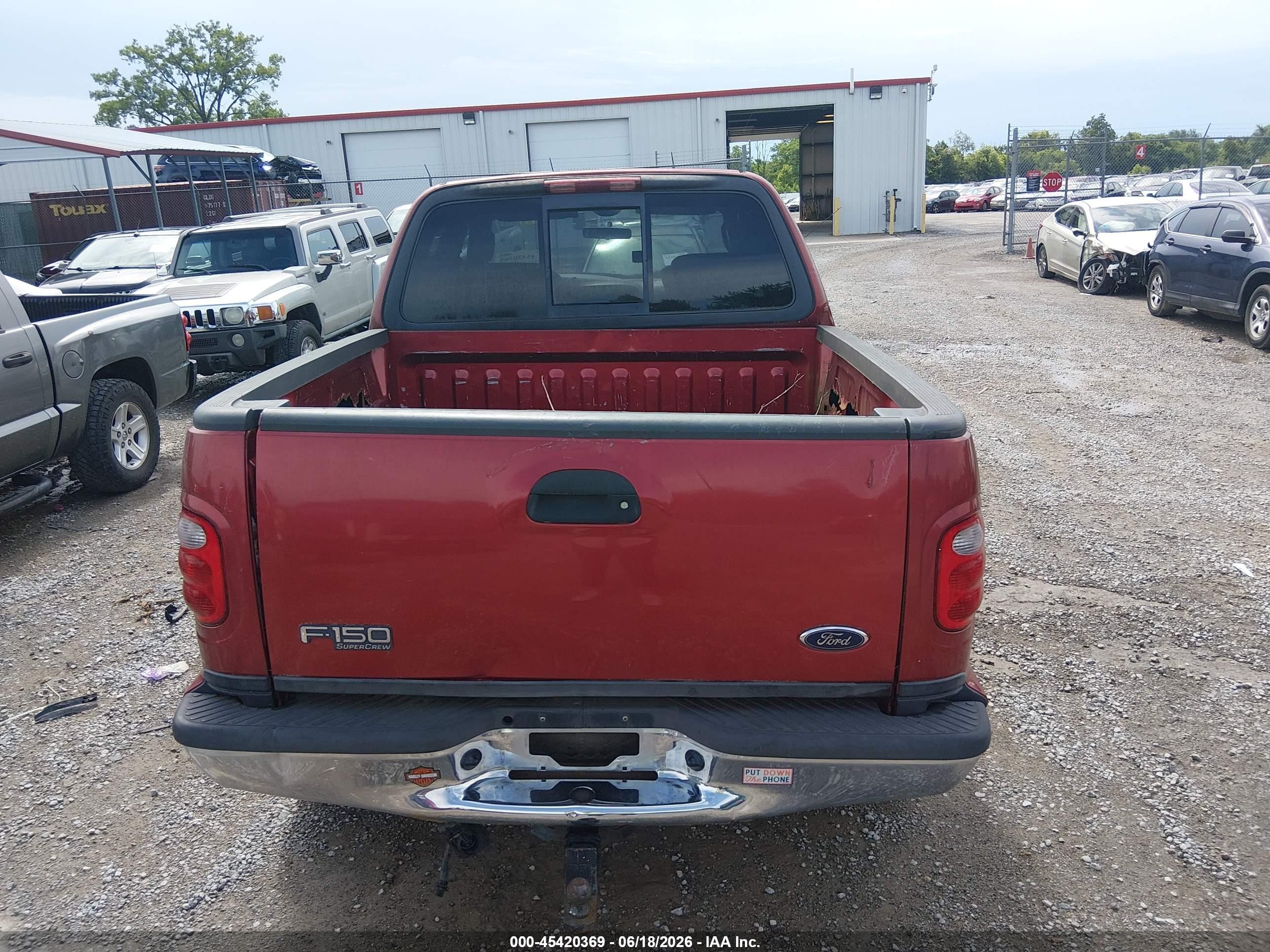 2003 Ford F-150 Lariat/xlt Burgundy vin: 1FTRW08LX3KD04448