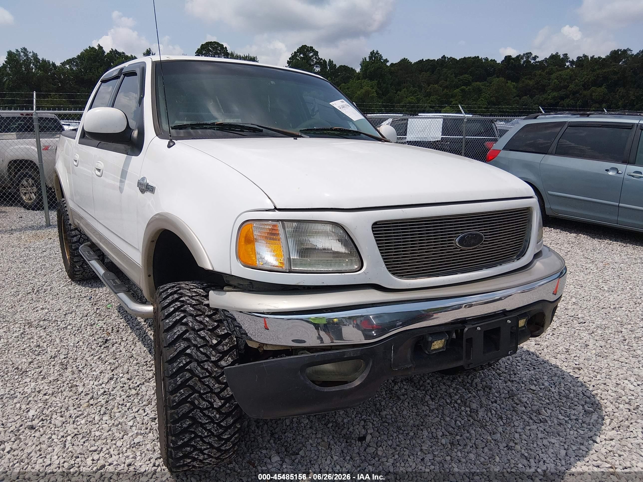 2001 Ford F-150 King Ranch Edition/lariat/xlt Белый vin: 1FTRW08W21KB09564