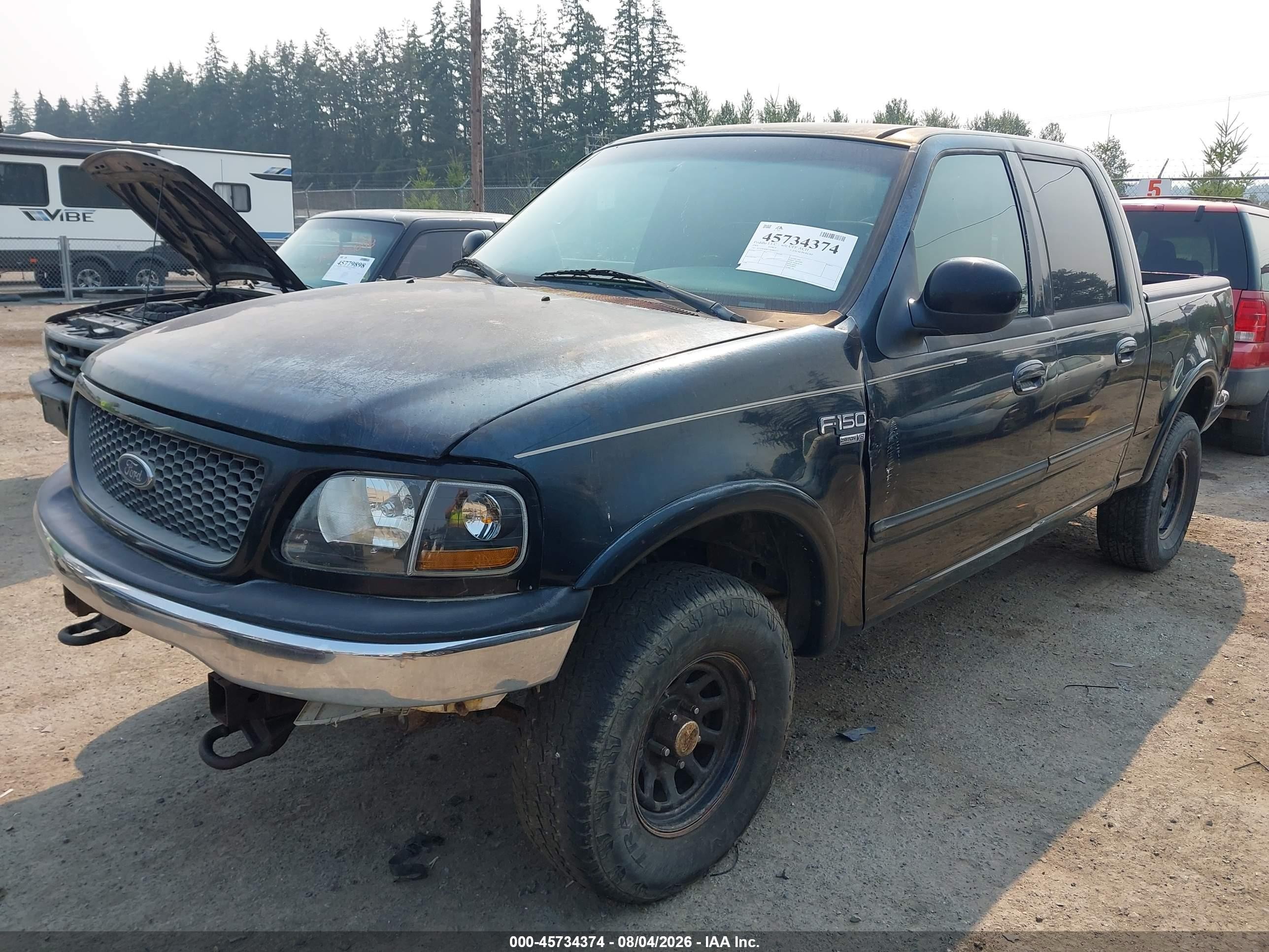 2001 Ford F-150 Supercrew King Ranch/lariat/xlt Blue vin: 1FTRW08W31KB85231