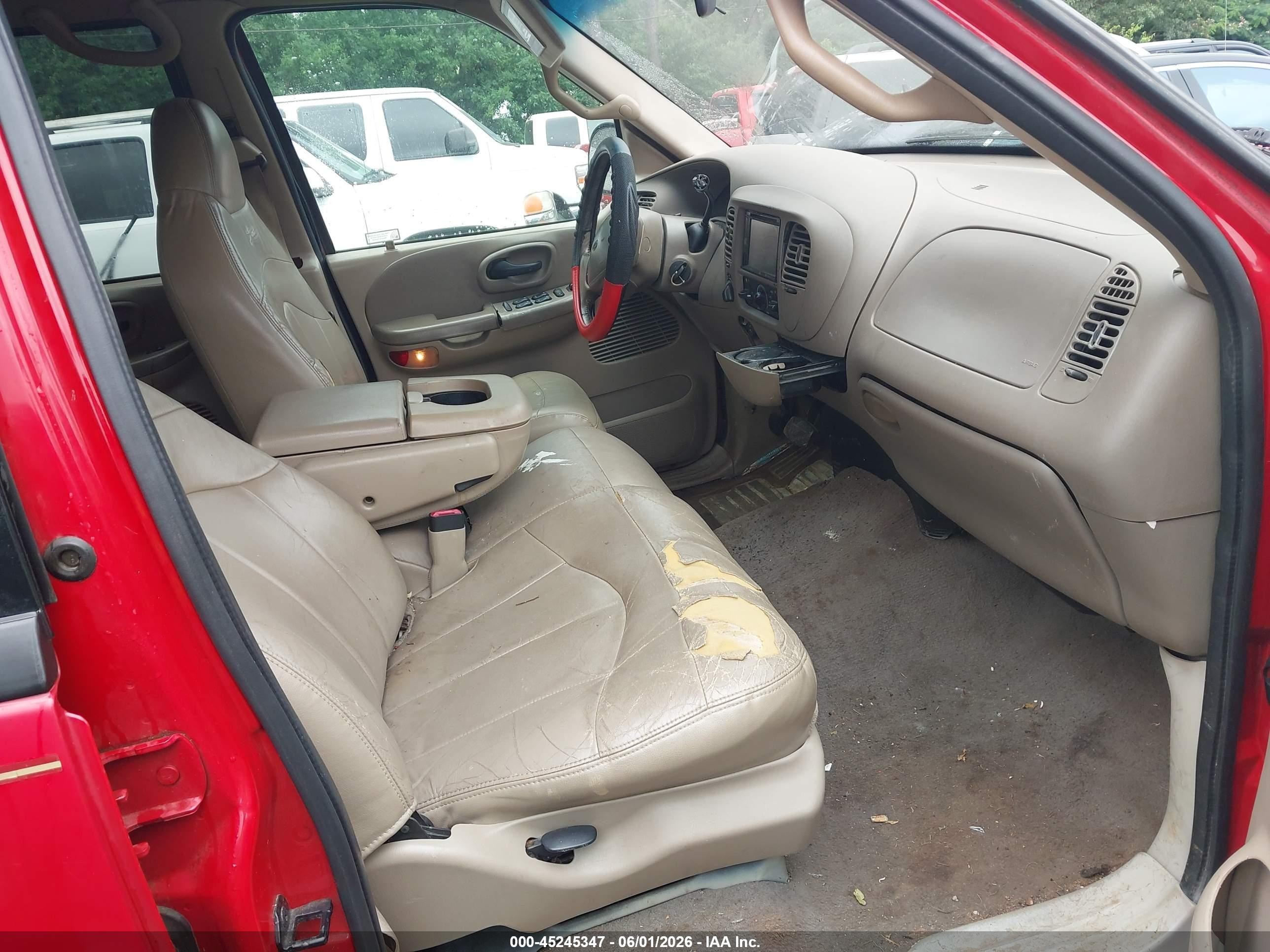 2001 Ford F-150 King Ranch Edition/lariat/xlt Red vin: 1FTRW08W71KD81642