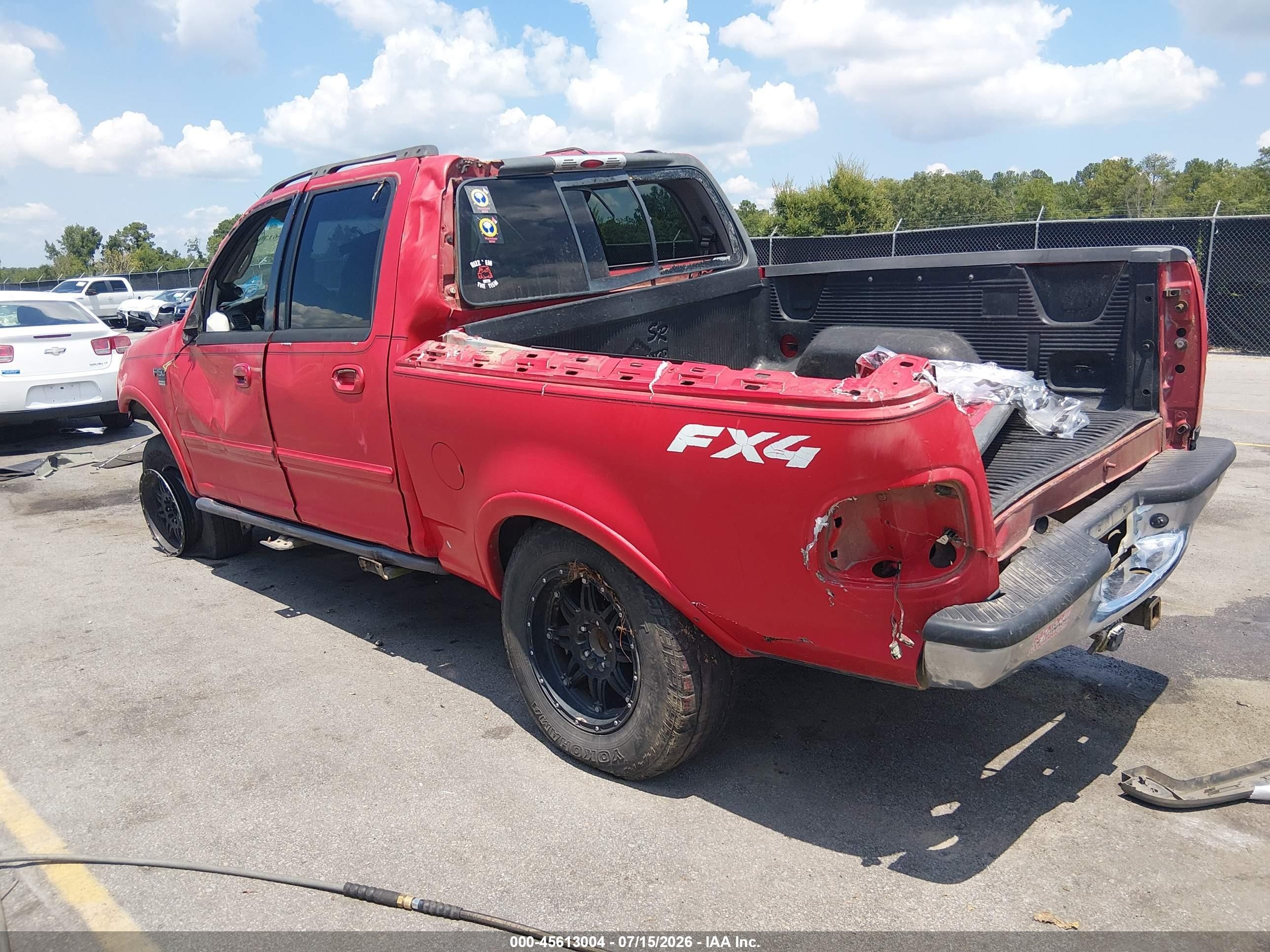 2001 Ford F-150 King Ranch Edition/lariat/xlt Red vin: 1FTRW08W91KE24832