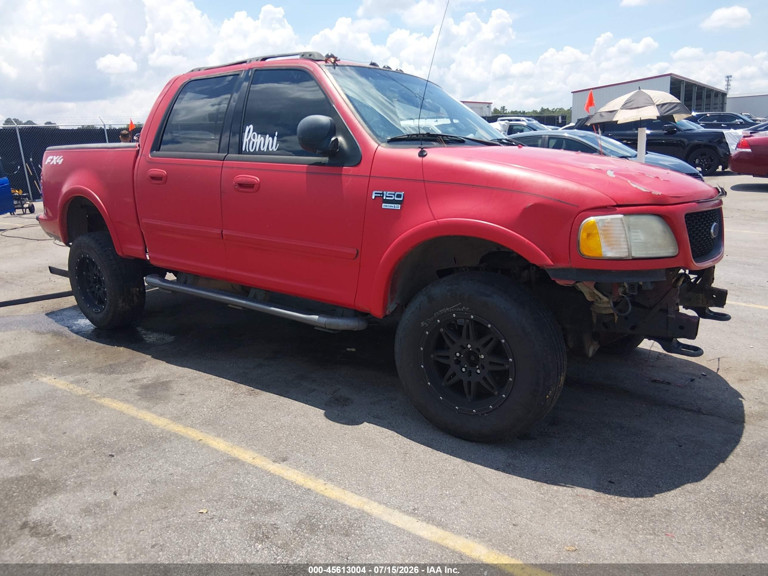 2001 Ford F-150 King Ranch Edition/lariat/xlt Red vin: 1FTRW08W91KE24832