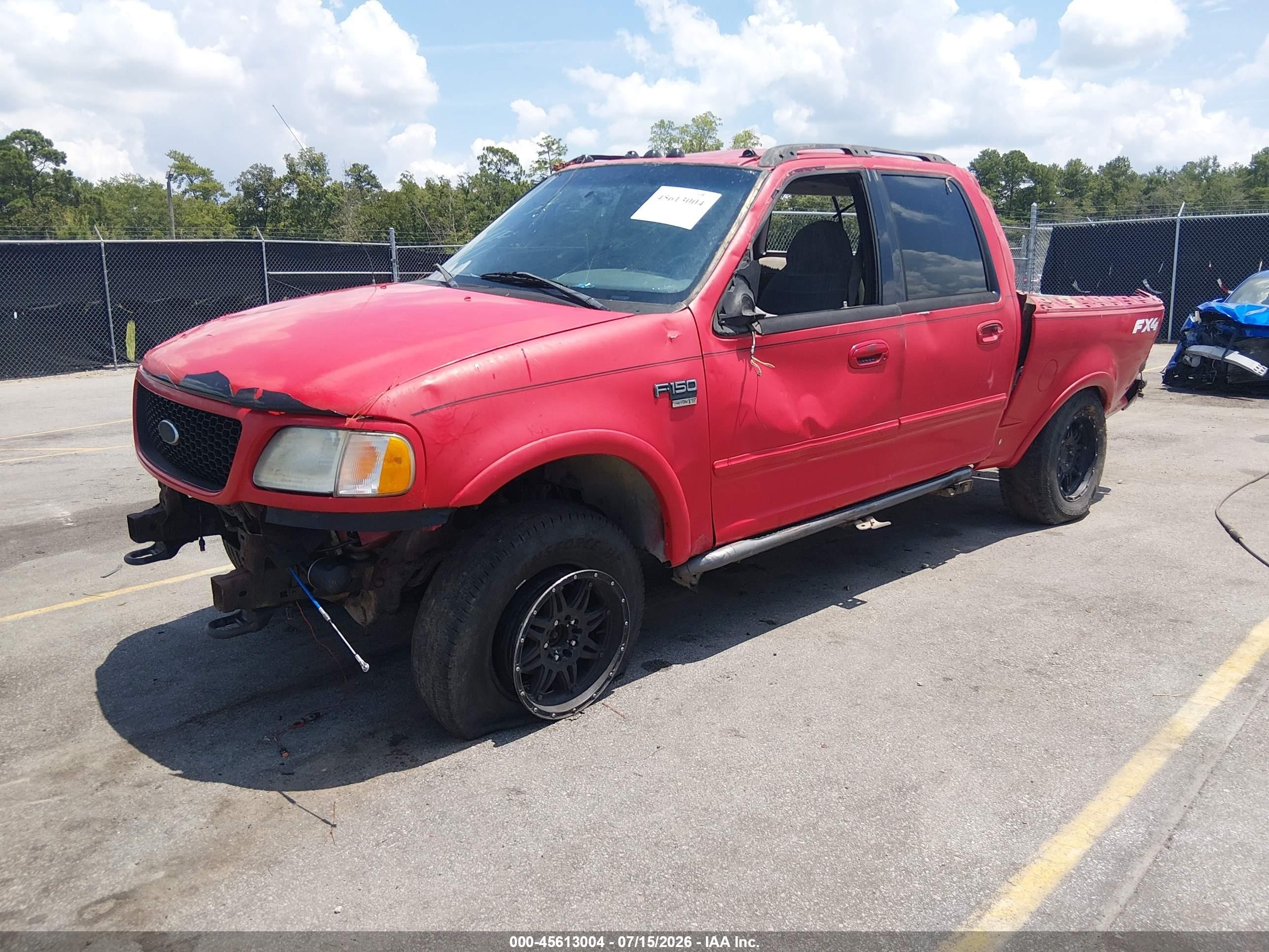 2001 Ford F-150 King Ranch Edition/lariat/xlt Red vin: 1FTRW08W91KE24832