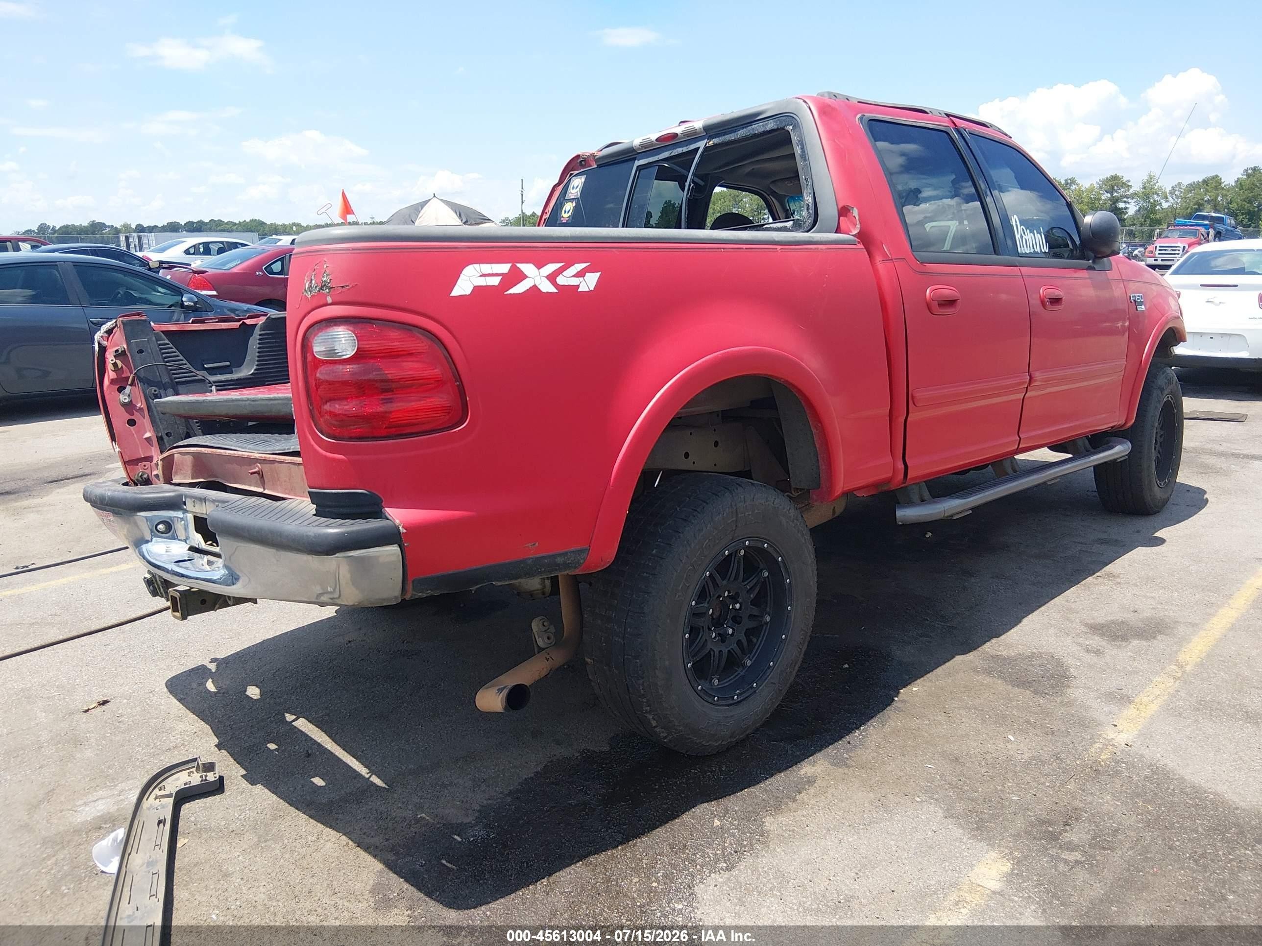 2001 Ford F-150 King Ranch Edition/lariat/xlt Red vin: 1FTRW08W91KE24832