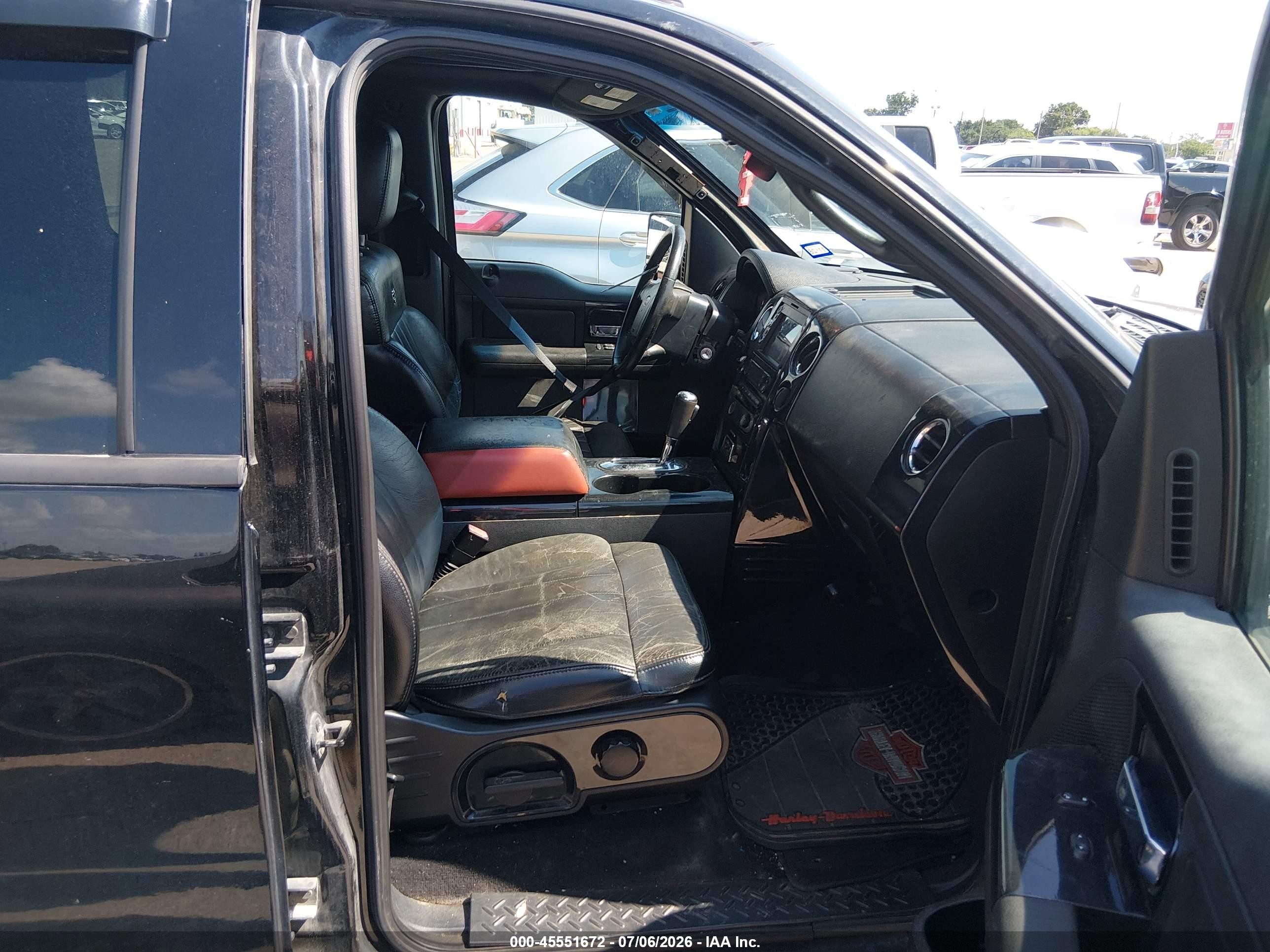 2007 Ford F-150 Lariat Black vin: 1FTRW12537FA17418
