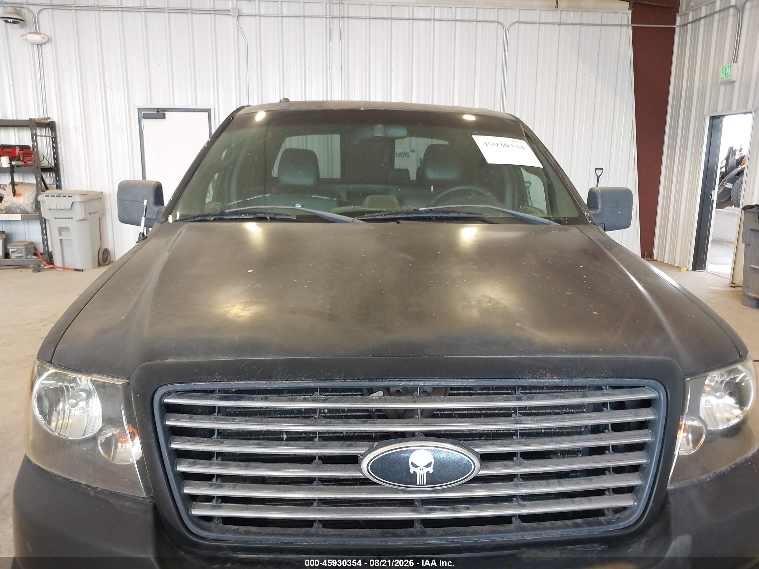 2007 Ford F-150 Lariat Black vin: 1FTRW12547FB38149