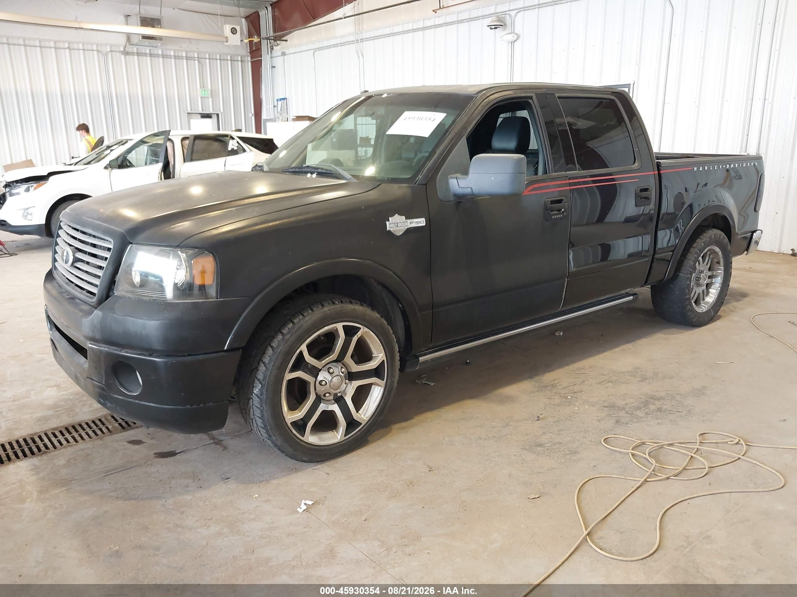 2007 Ford F-150 Lariat Black vin: 1FTRW12547FB38149