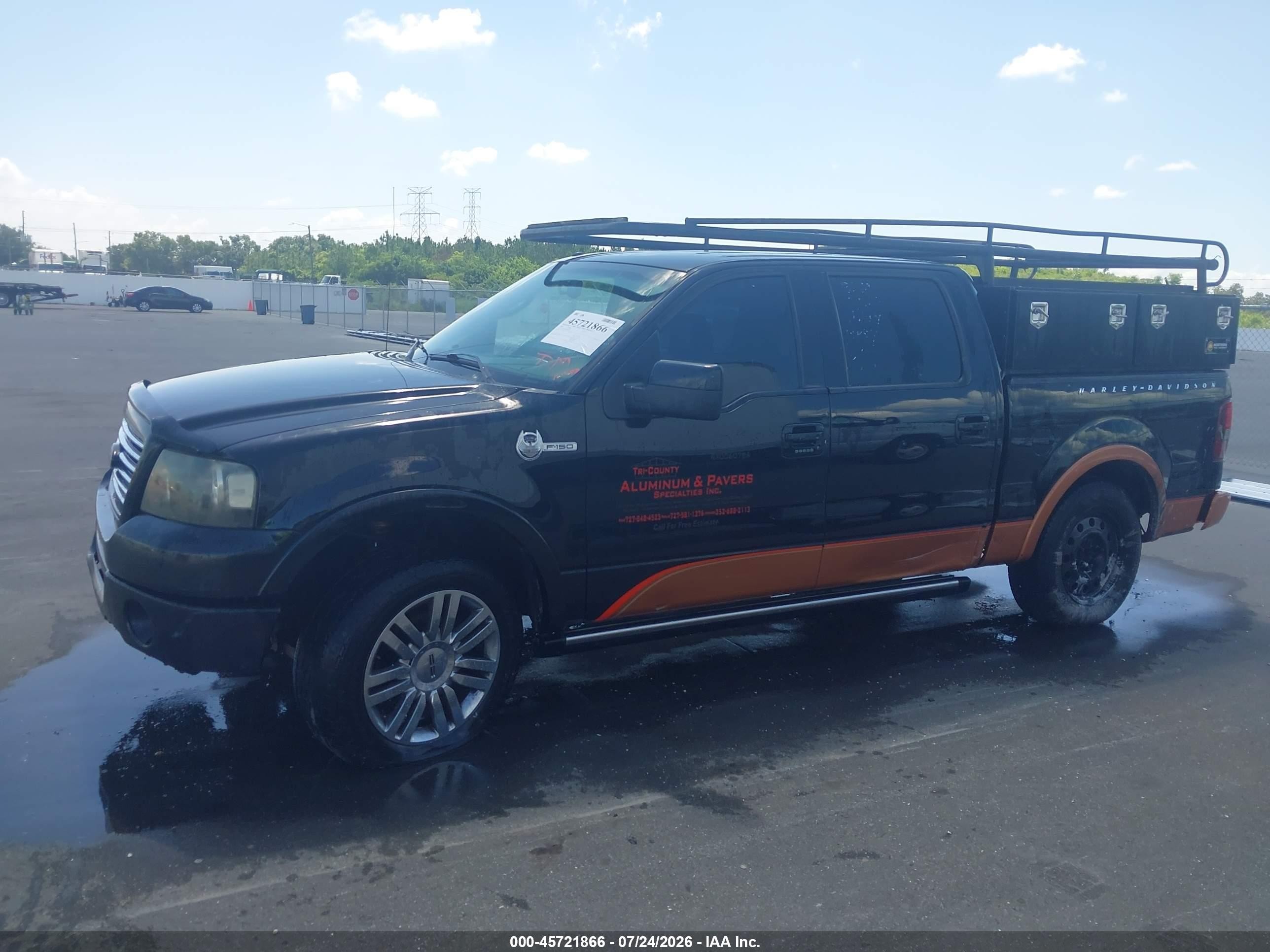 2008 Ford F-150 Harley-davidson/limited Black vin: 1FTRW12568FB05140
