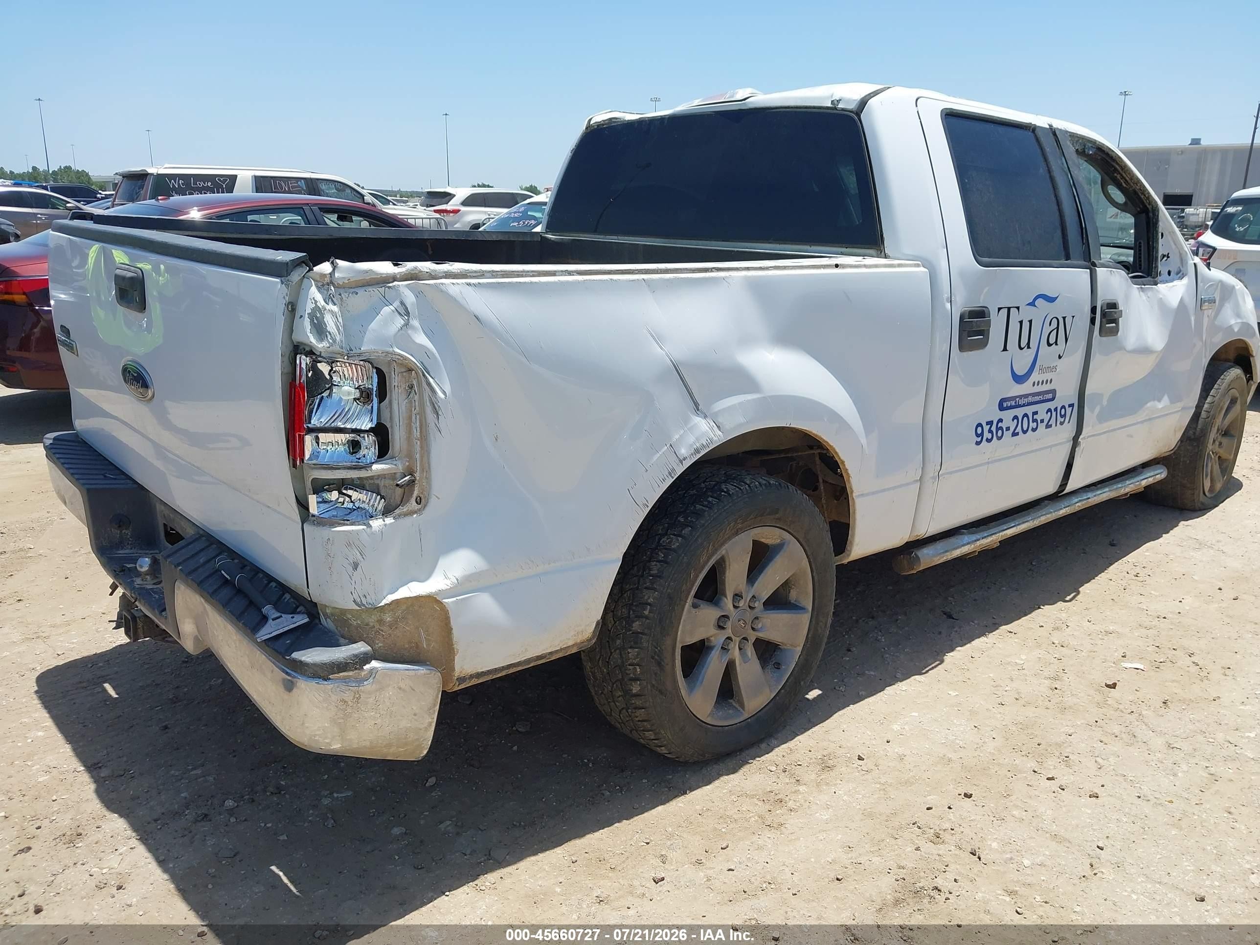 2007 Ford F-150 Xlt White vin: 1FTRW12W27KC72853