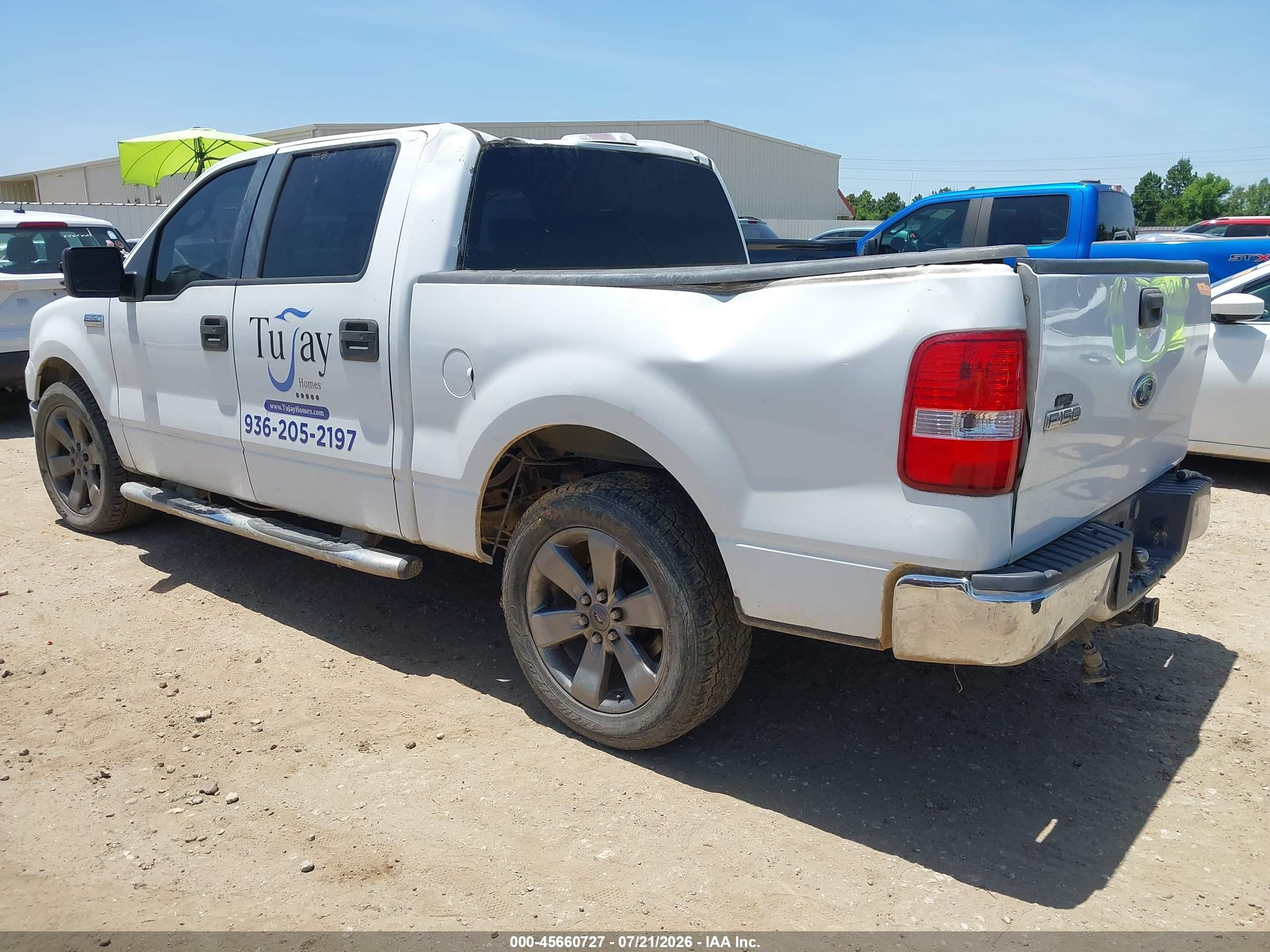 2007 Ford F-150 Xlt White vin: 1FTRW12W27KC72853