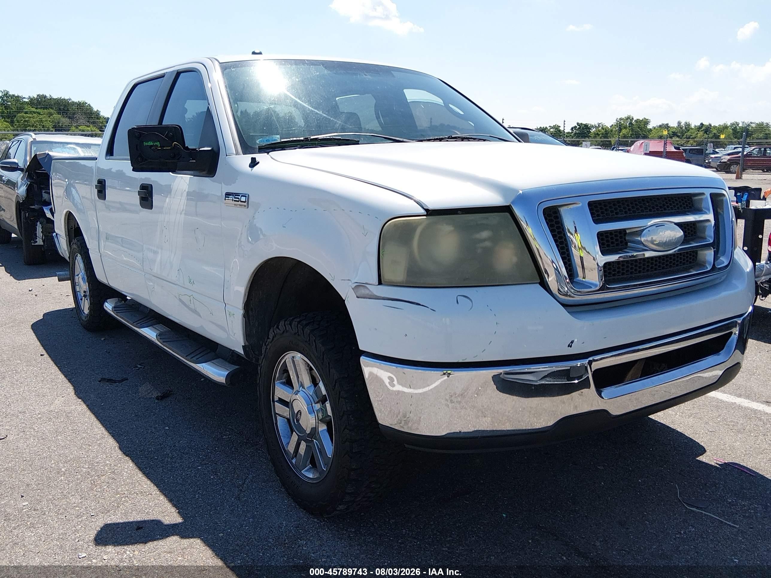 2008 Ford F-150 60th Anniversary/fx2/xl/xlt White vin: 1FTRW12W38FB82315