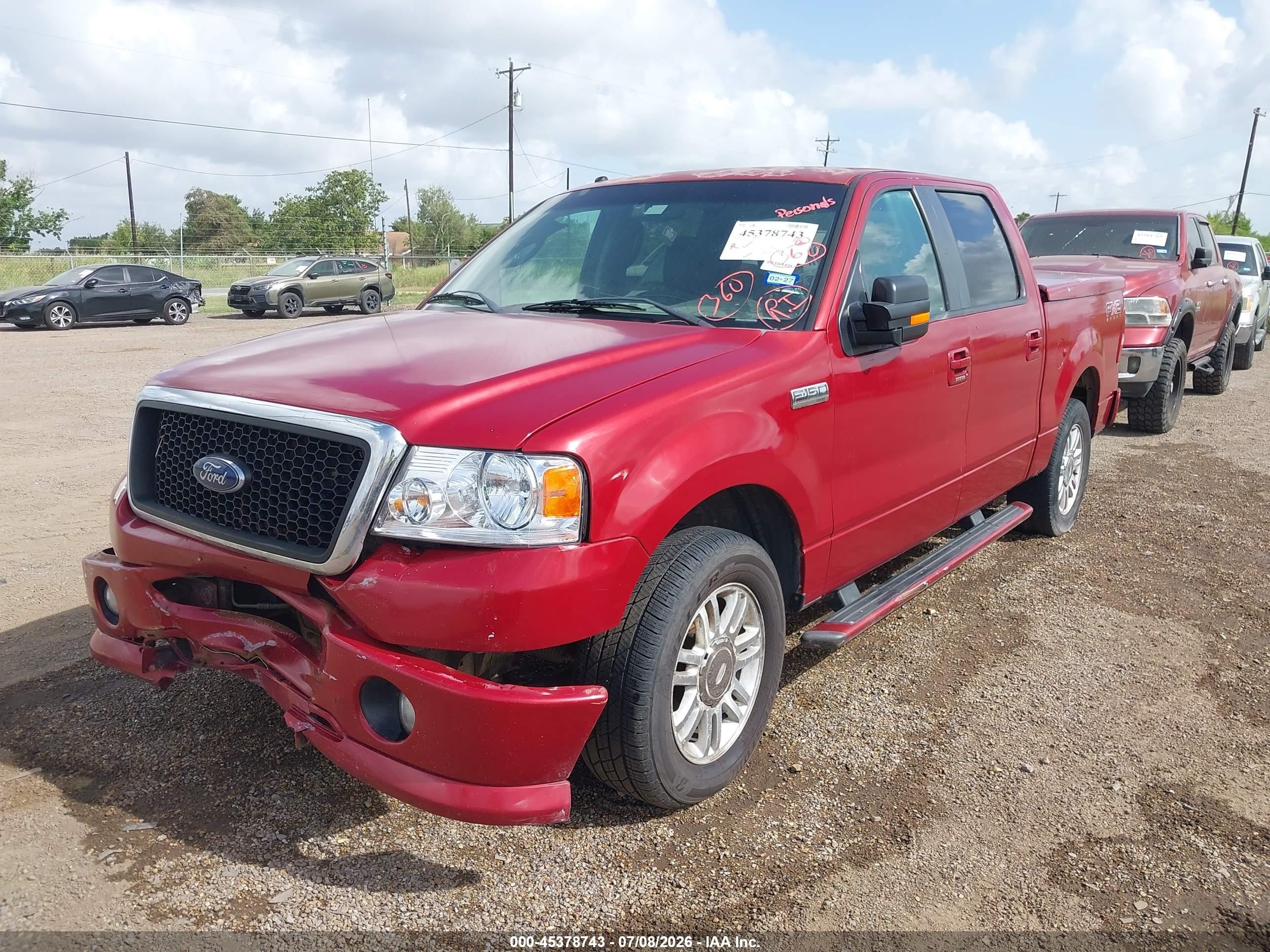 2007 Ford F-150 Fx2/xlt Red vin: 1FTRW12W47KD18926
