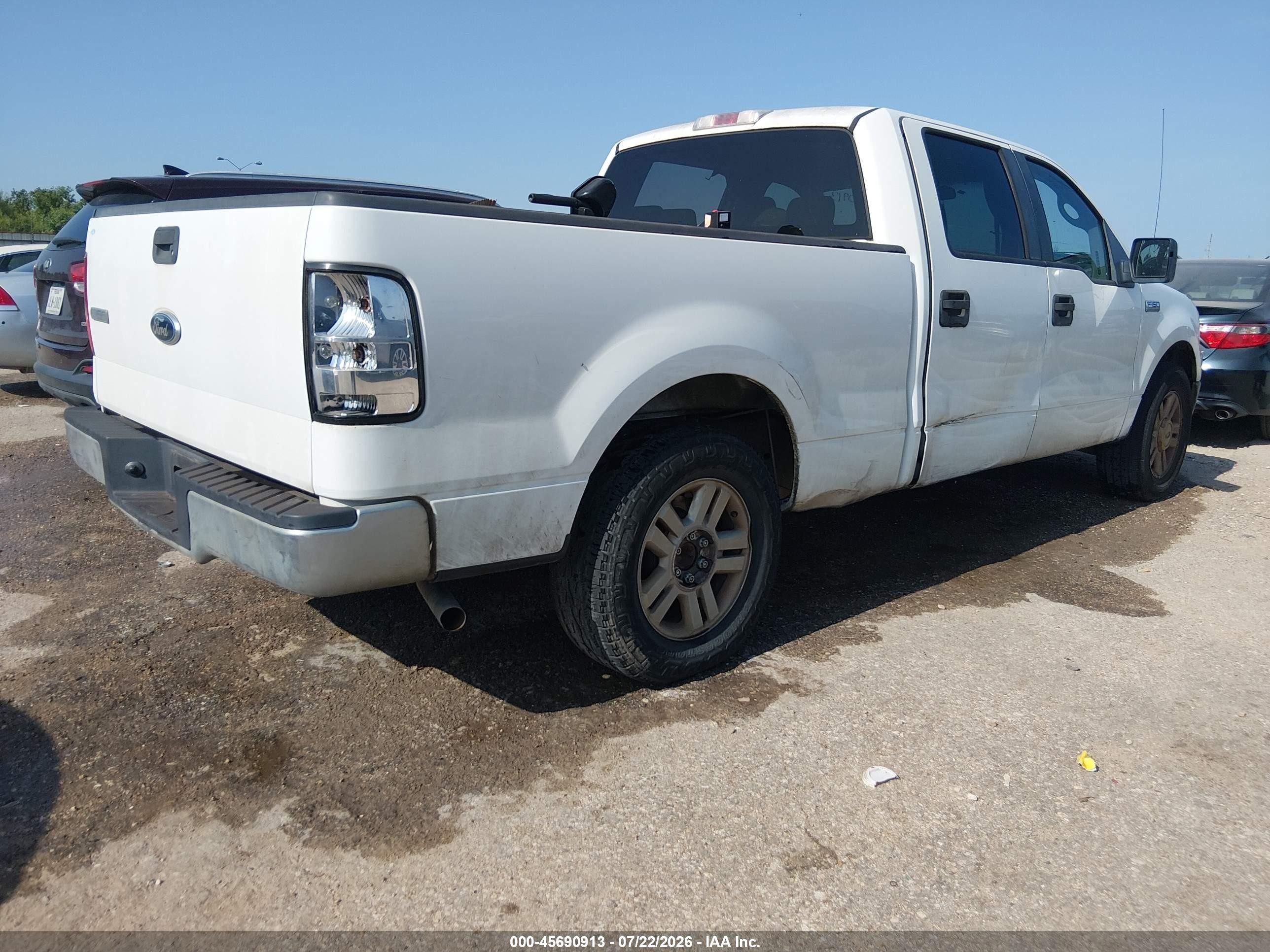 2007 Ford F-150 Xlt White vin: 1FTRW12W67KC60236