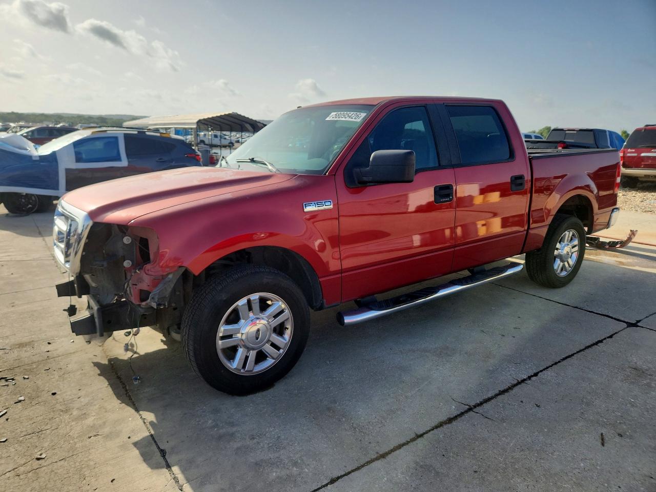 2008 Ford F150 Supercrew Red vin: 1FTRW12W68FA10294
