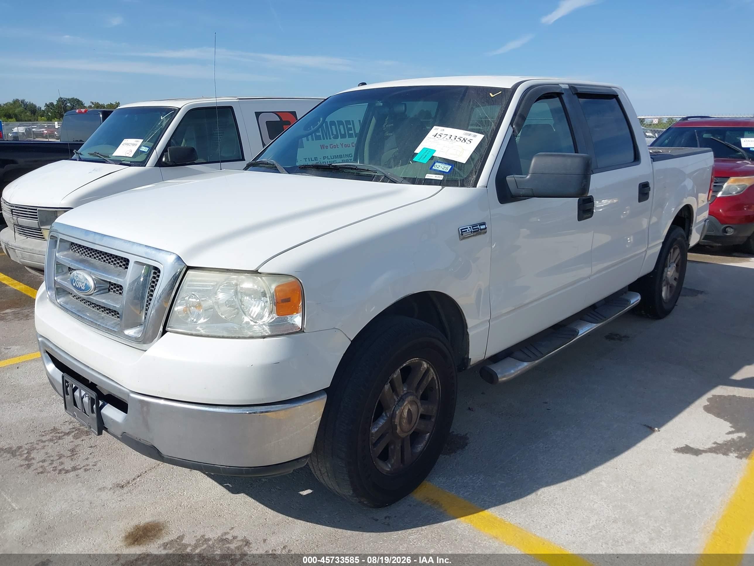 2008 Ford F-150 60th Anniversary/fx2/xl/xlt White vin: 1FTRW12W68FA82659