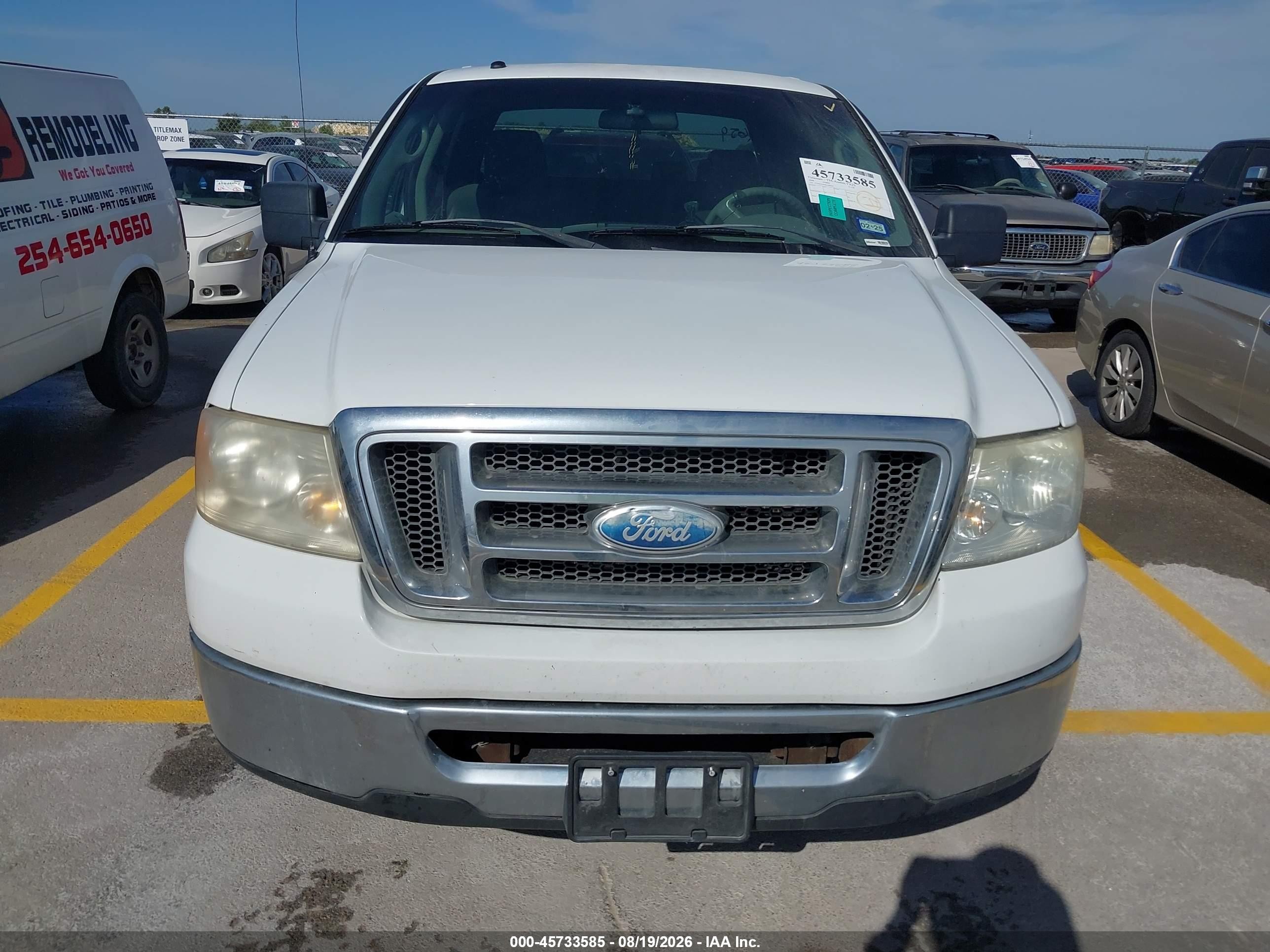 2008 Ford F-150 60th Anniversary/fx2/xl/xlt White vin: 1FTRW12W68FA82659
