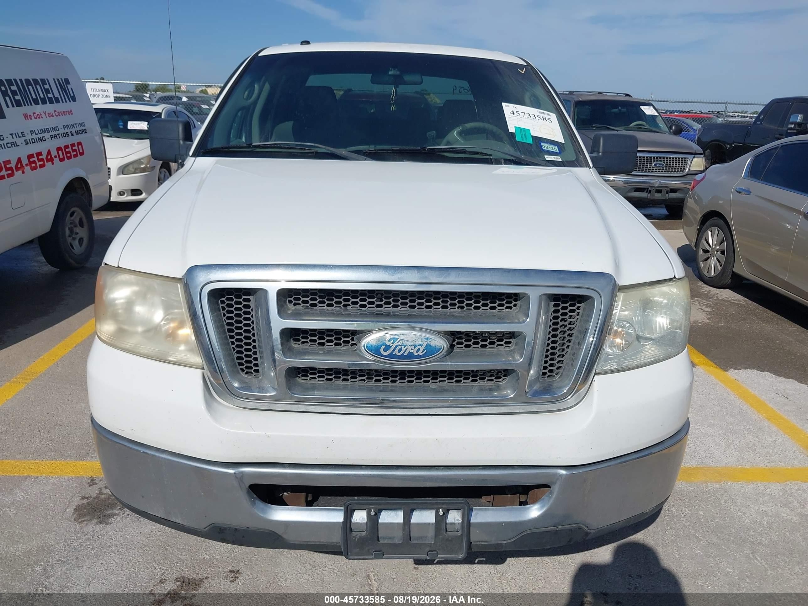 2008 Ford F-150 60th Anniversary/fx2/xl/xlt White vin: 1FTRW12W68FA82659