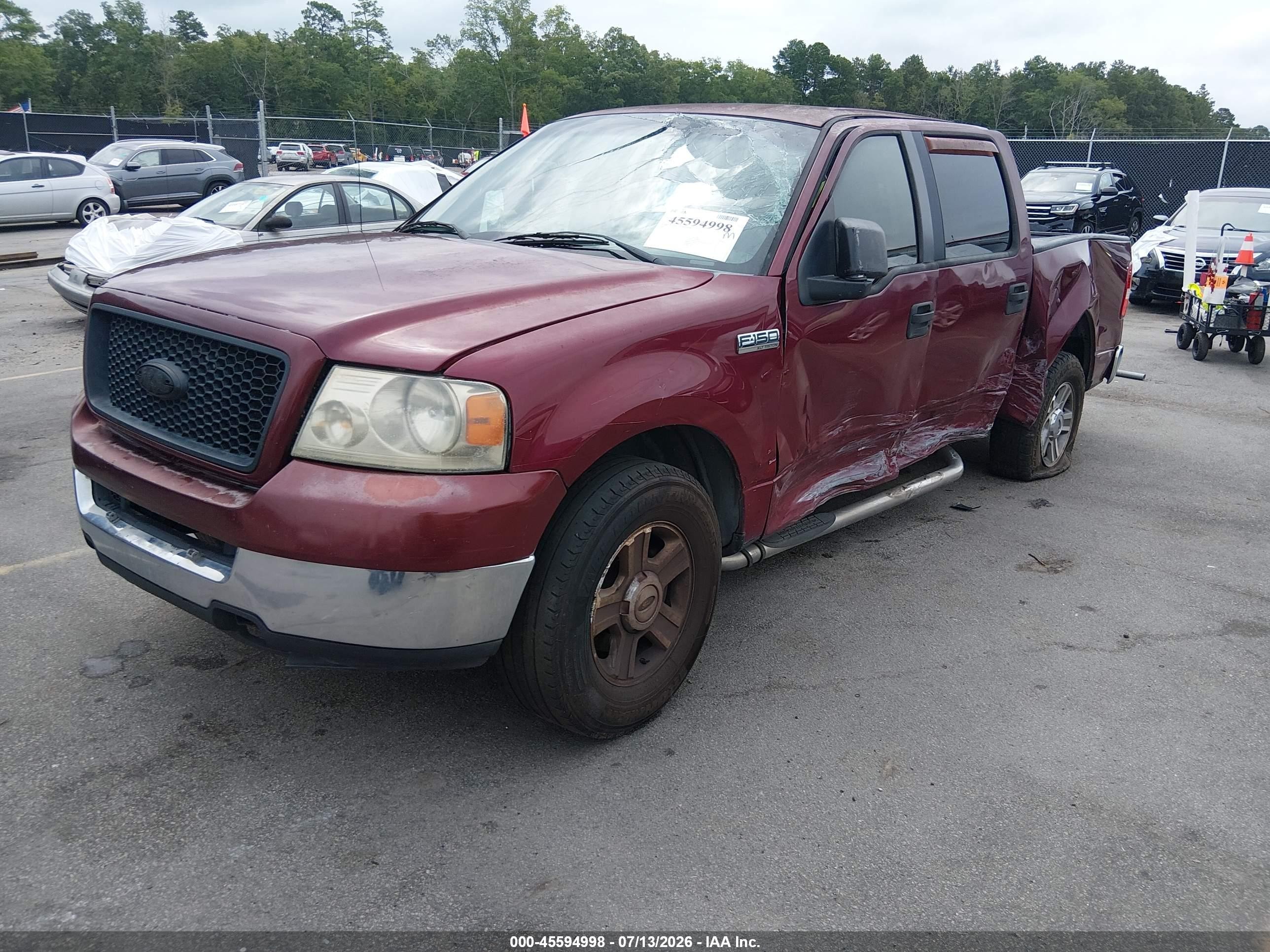 2006 Ford F-150 Xlt Burgundy vin: 1FTRW12W76KC67145