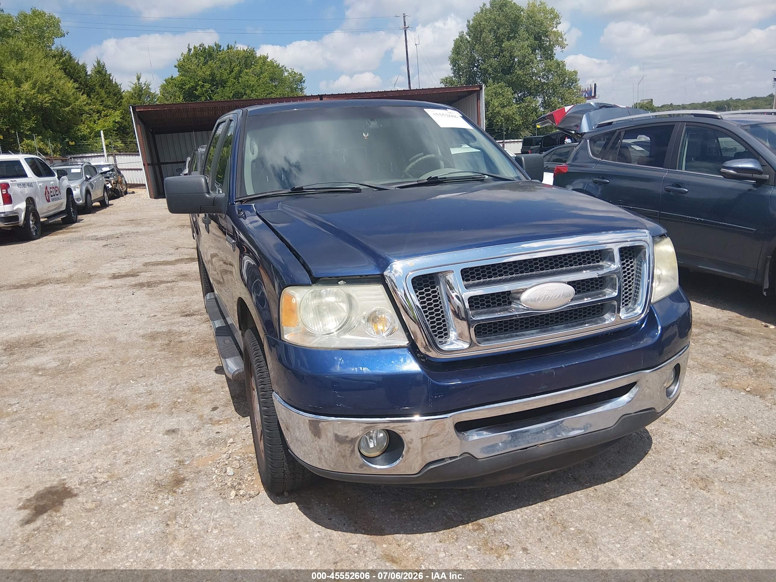 2007 Ford F-150 Xlt Blue vin: 1FTRW12W77KC58138
