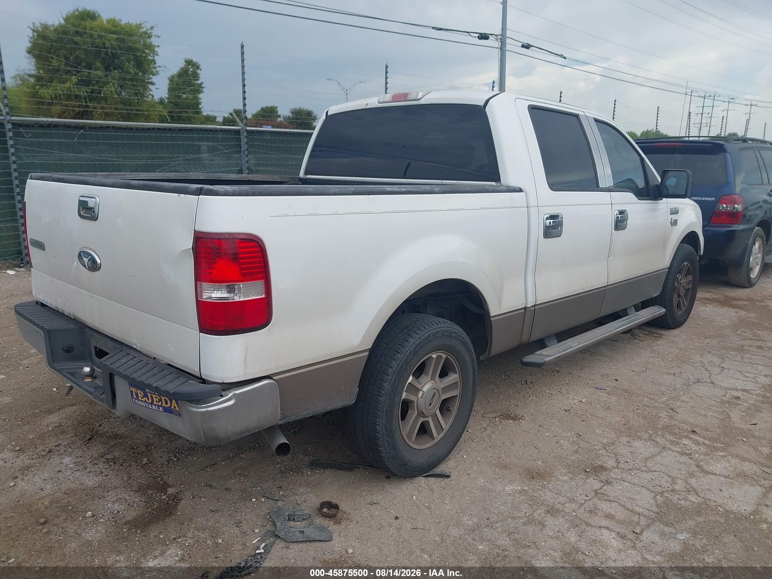 2006 Ford F-150 Xlt White vin: 1FTRW12W86FA60417