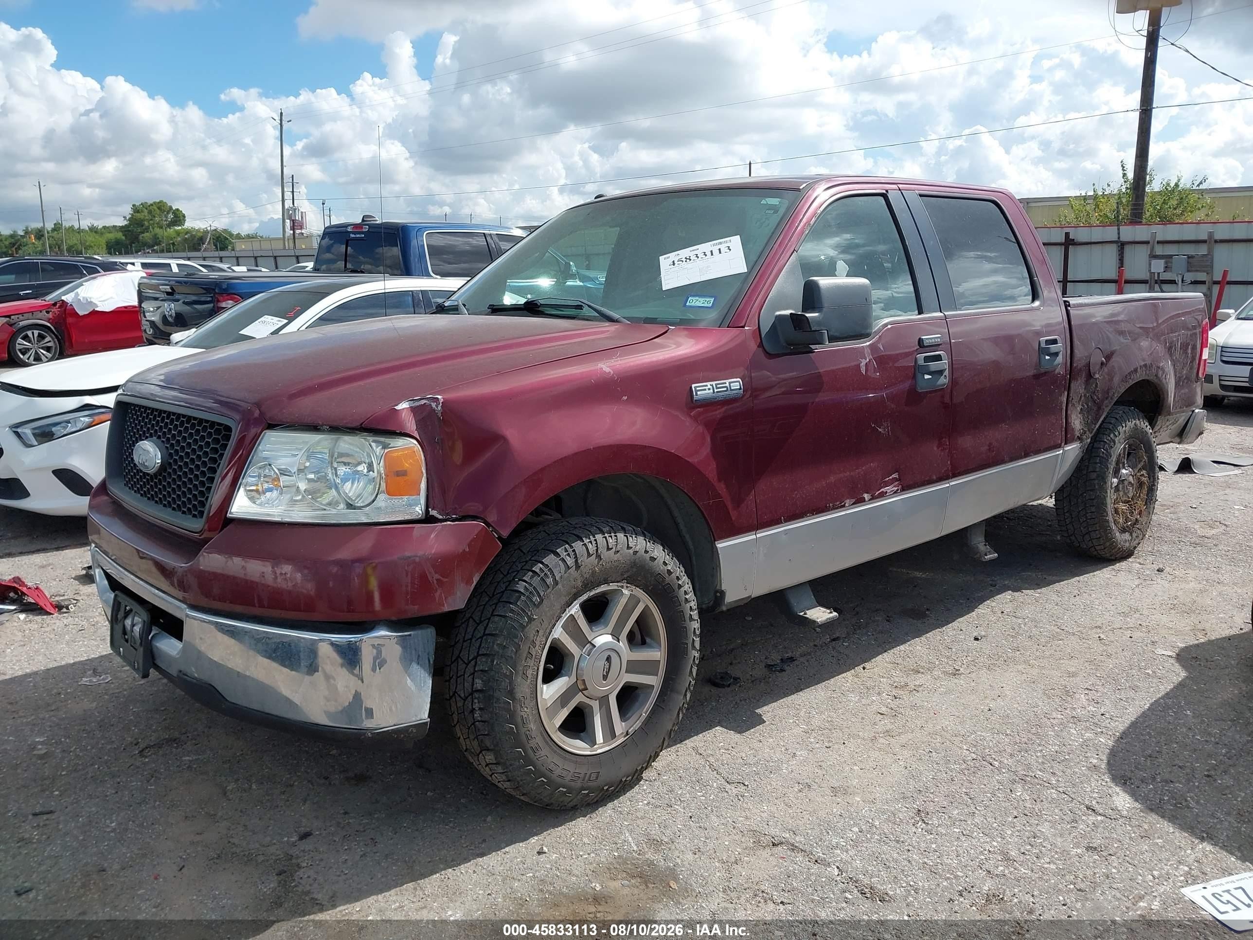 2006 Ford F-150 Xlt Maroon vin: 1FTRW12W86FA95989