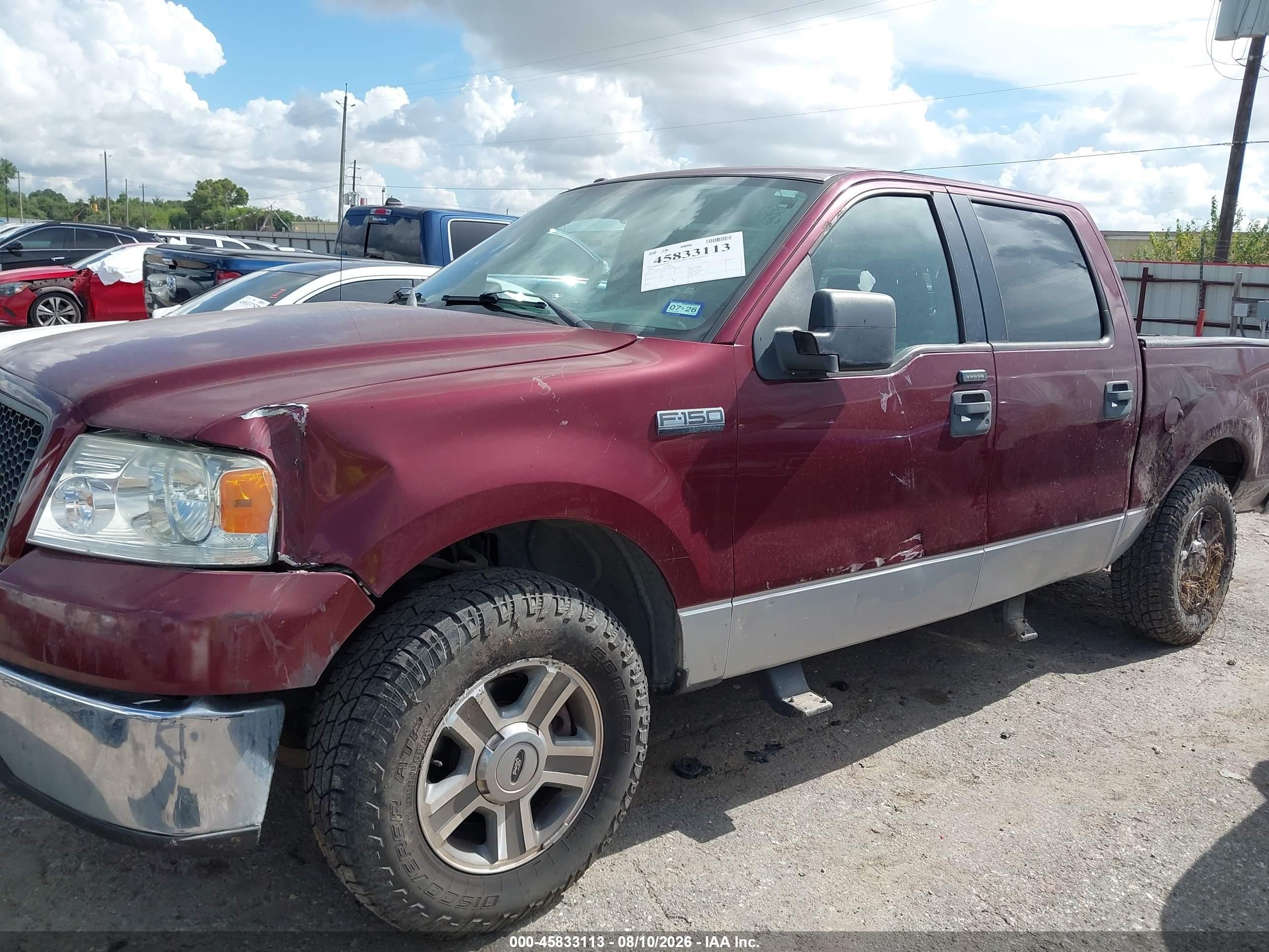 2006 Ford F-150 Xlt Maroon vin: 1FTRW12W86FA95989
