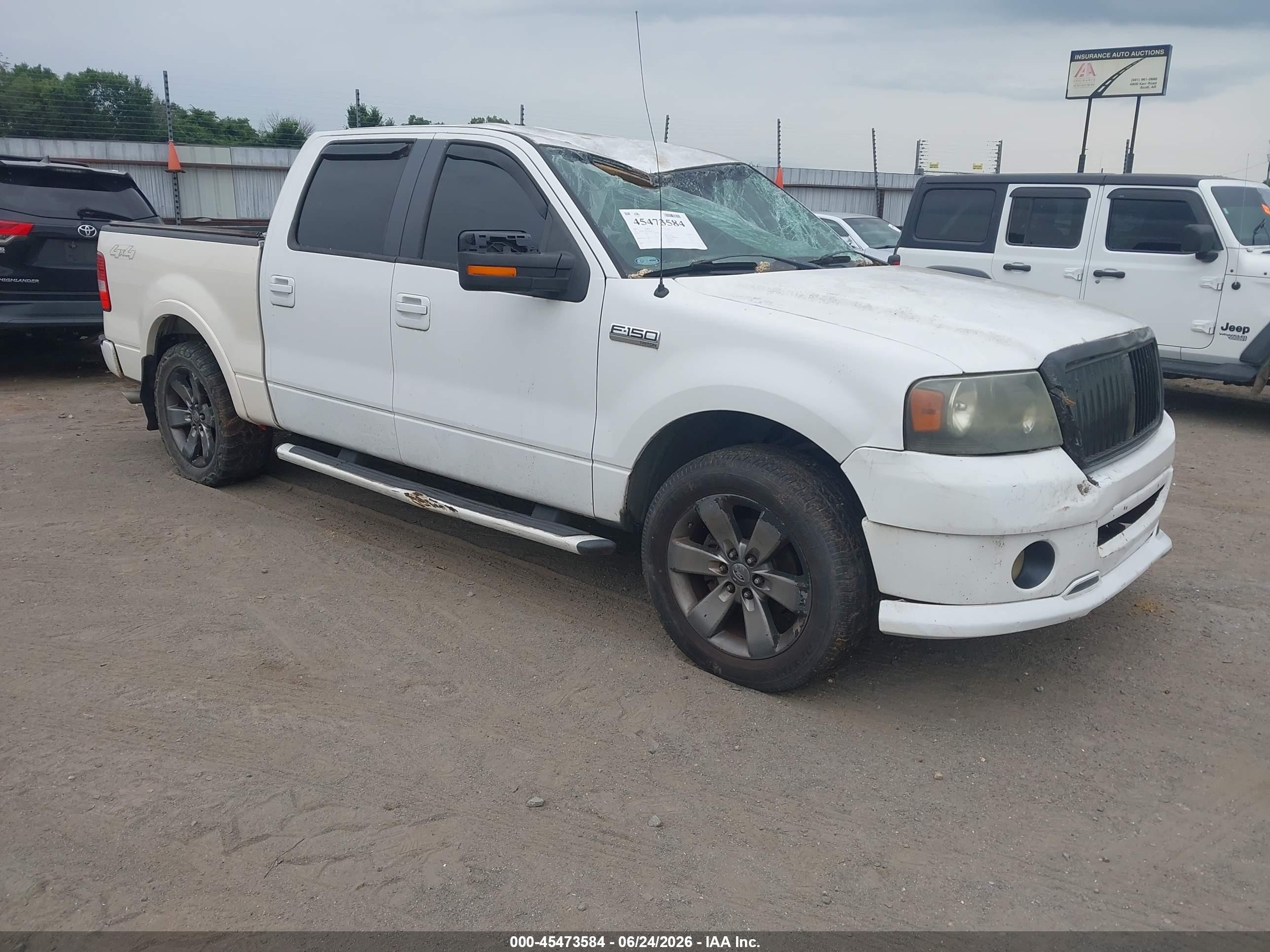 2007 Ford F-150 Xlt White vin: 1FTRW12W87KD58135