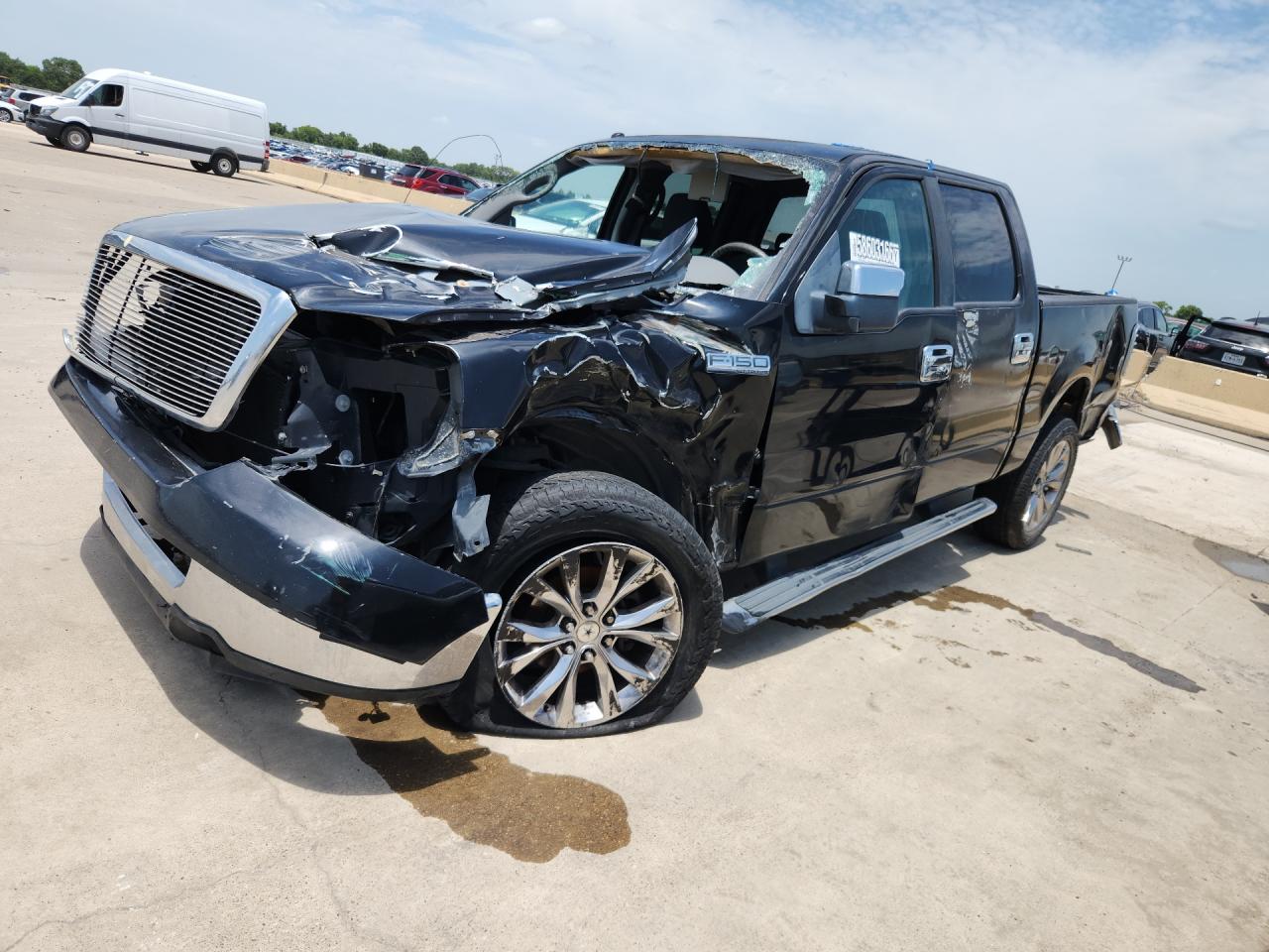 2007 Ford F150 Supercrew Черный vin: 1FTRW12W97FA13737 Damage: Left Front Fender, Severe Damage, Replacement Required