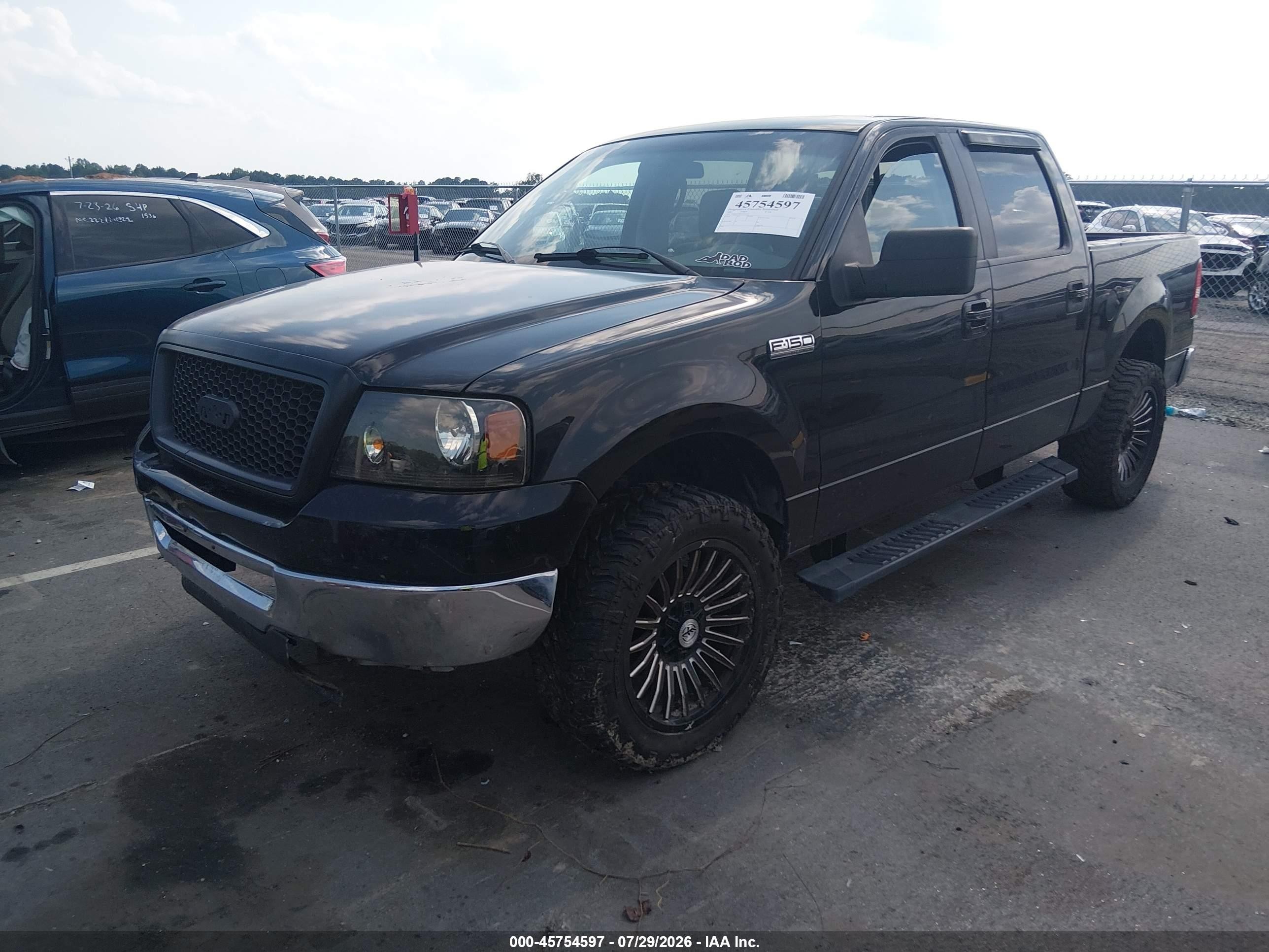 2007 Ford F-150 Xlt Black vin: 1FTRW12WX7FA06165