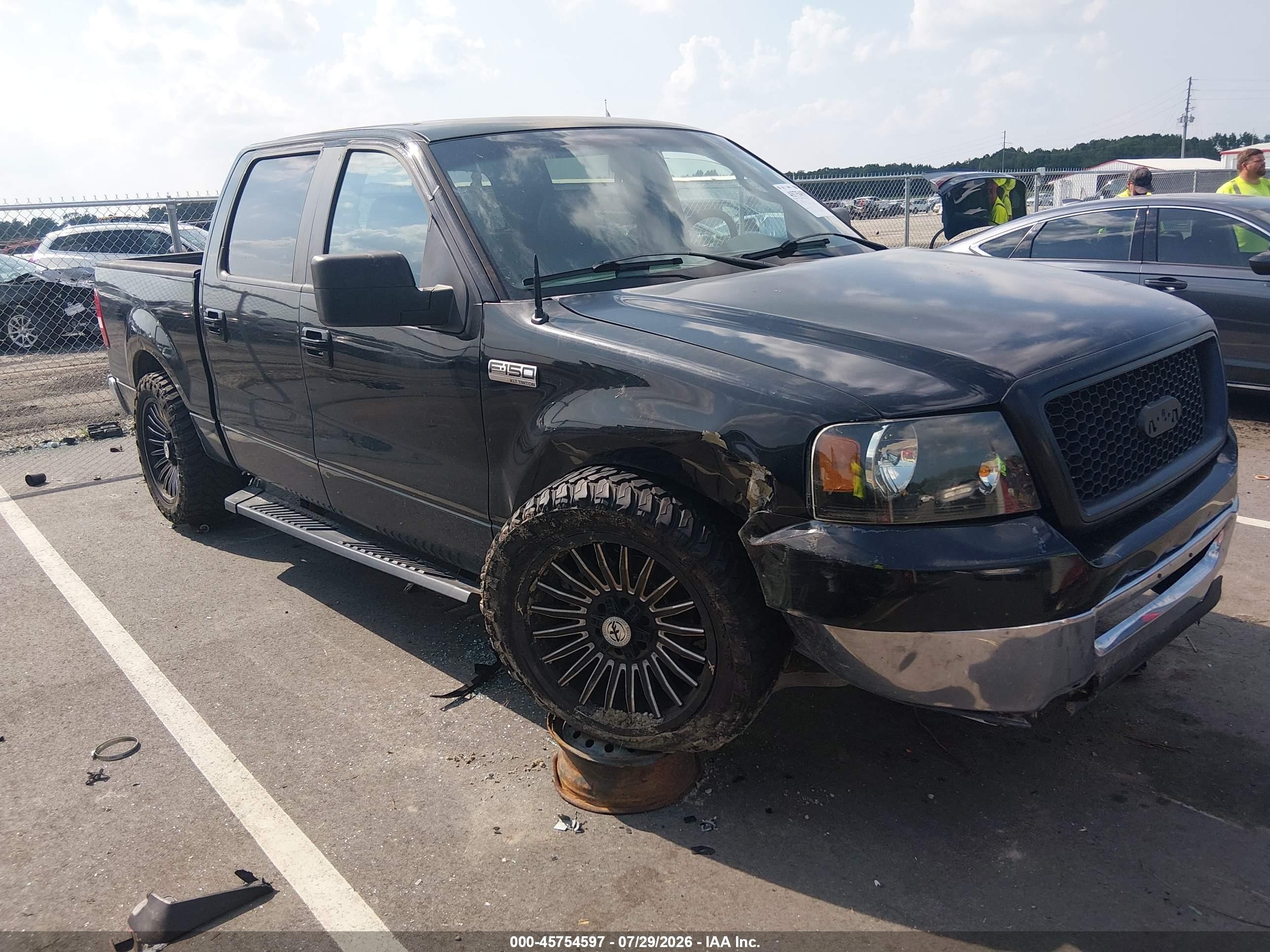 2007 Ford F-150 Xlt Black vin: 1FTRW12WX7FA06165