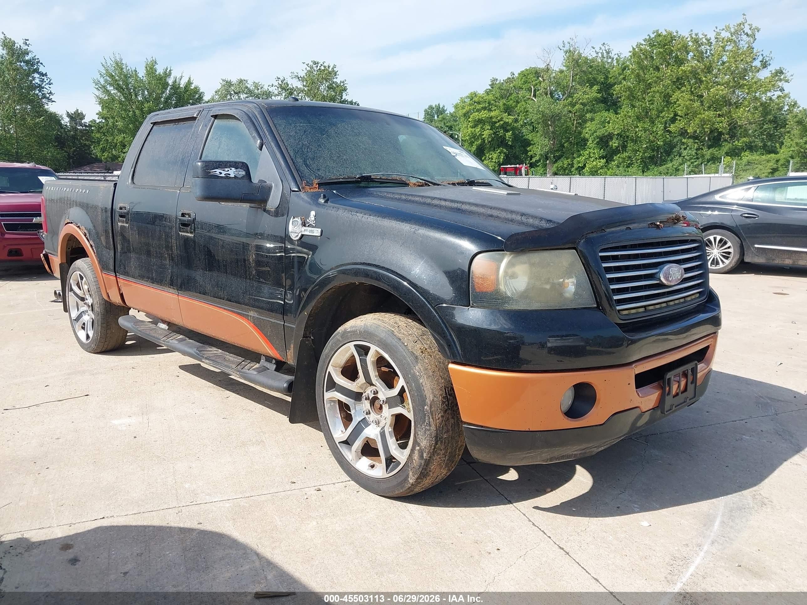 2008 Ford F-150 Harley-davidson/limited Black vin: 1FTRW14548FA27776