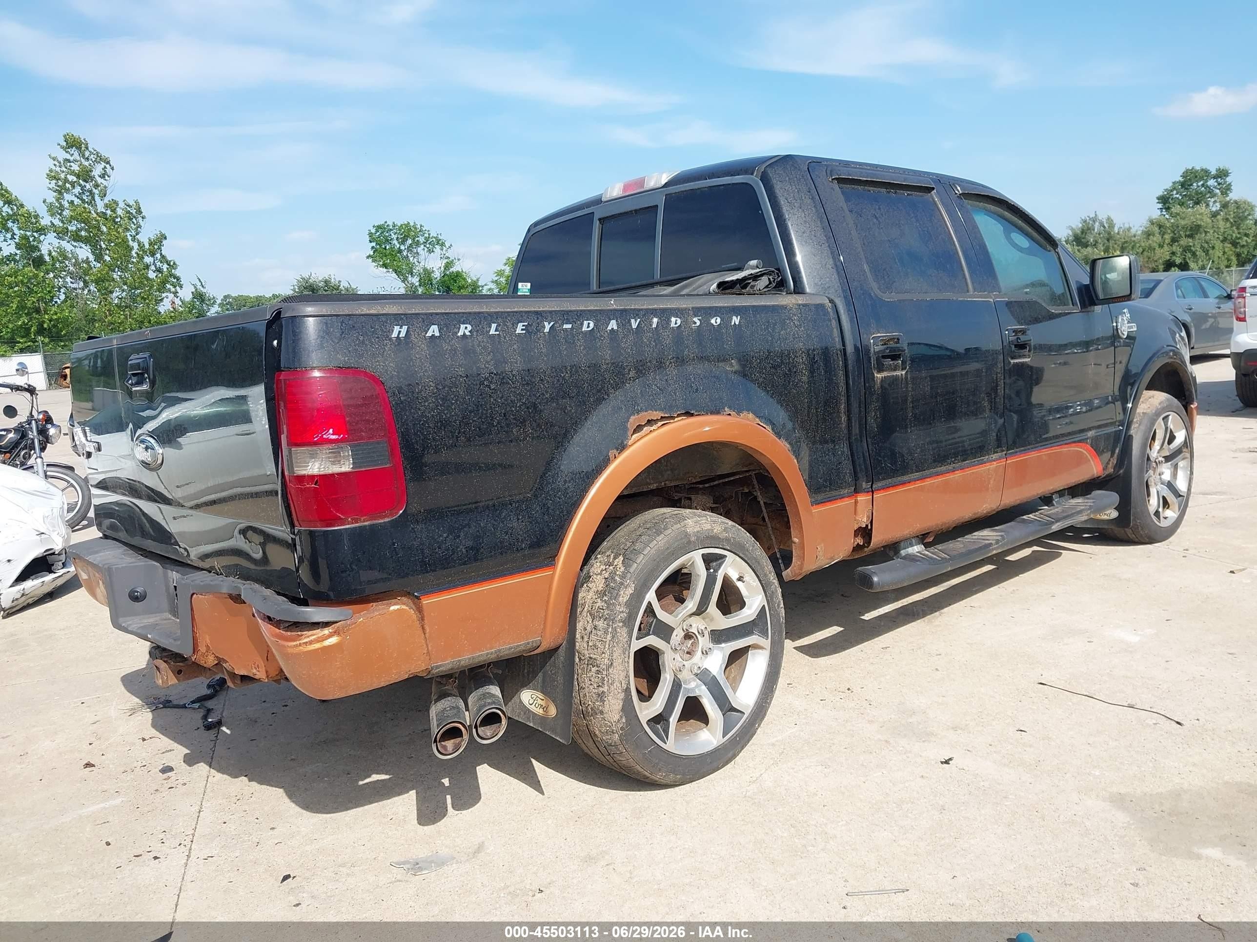 2008 Ford F-150 Harley-davidson/limited Black vin: 1FTRW14548FA27776