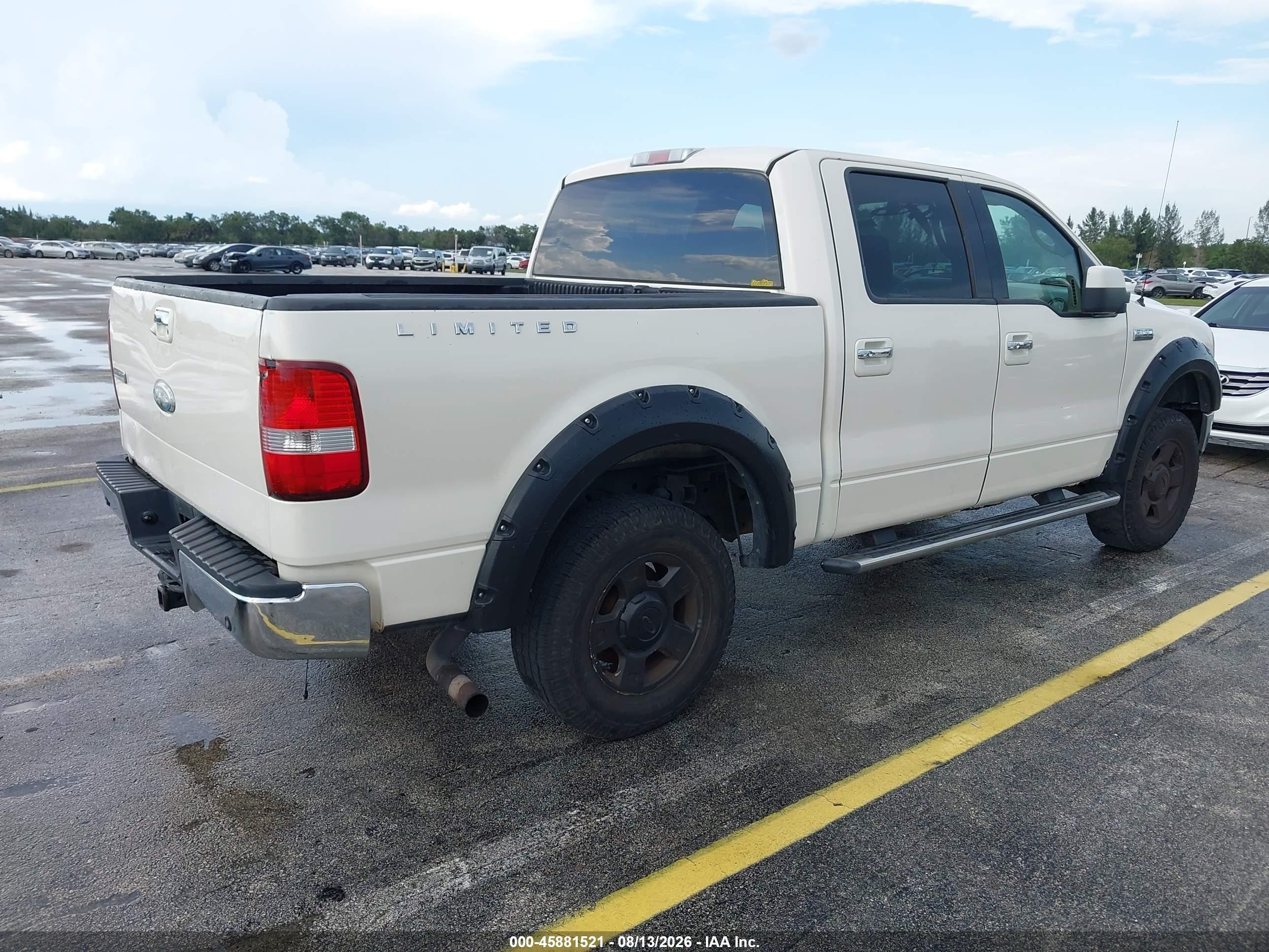 2008 Ford F-150 Lariat White vin: 1FTRW145X8FA18533