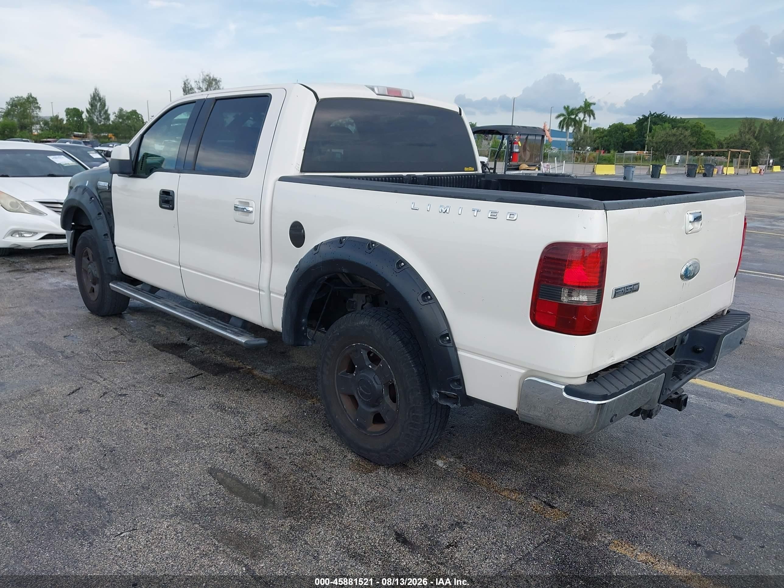 2008 Ford F-150 Lariat White vin: 1FTRW145X8FA18533