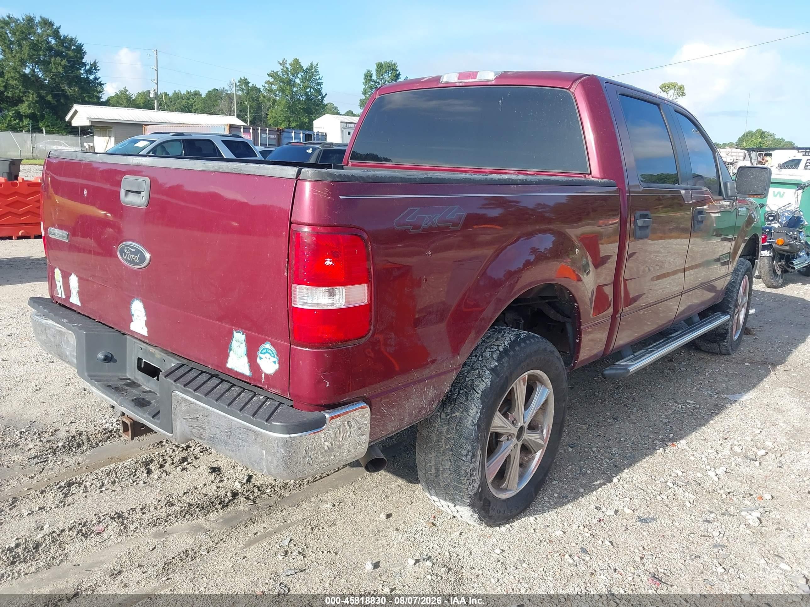 2005 Ford F-150 Xlt Red vin: 1FTRW14W35KE99513