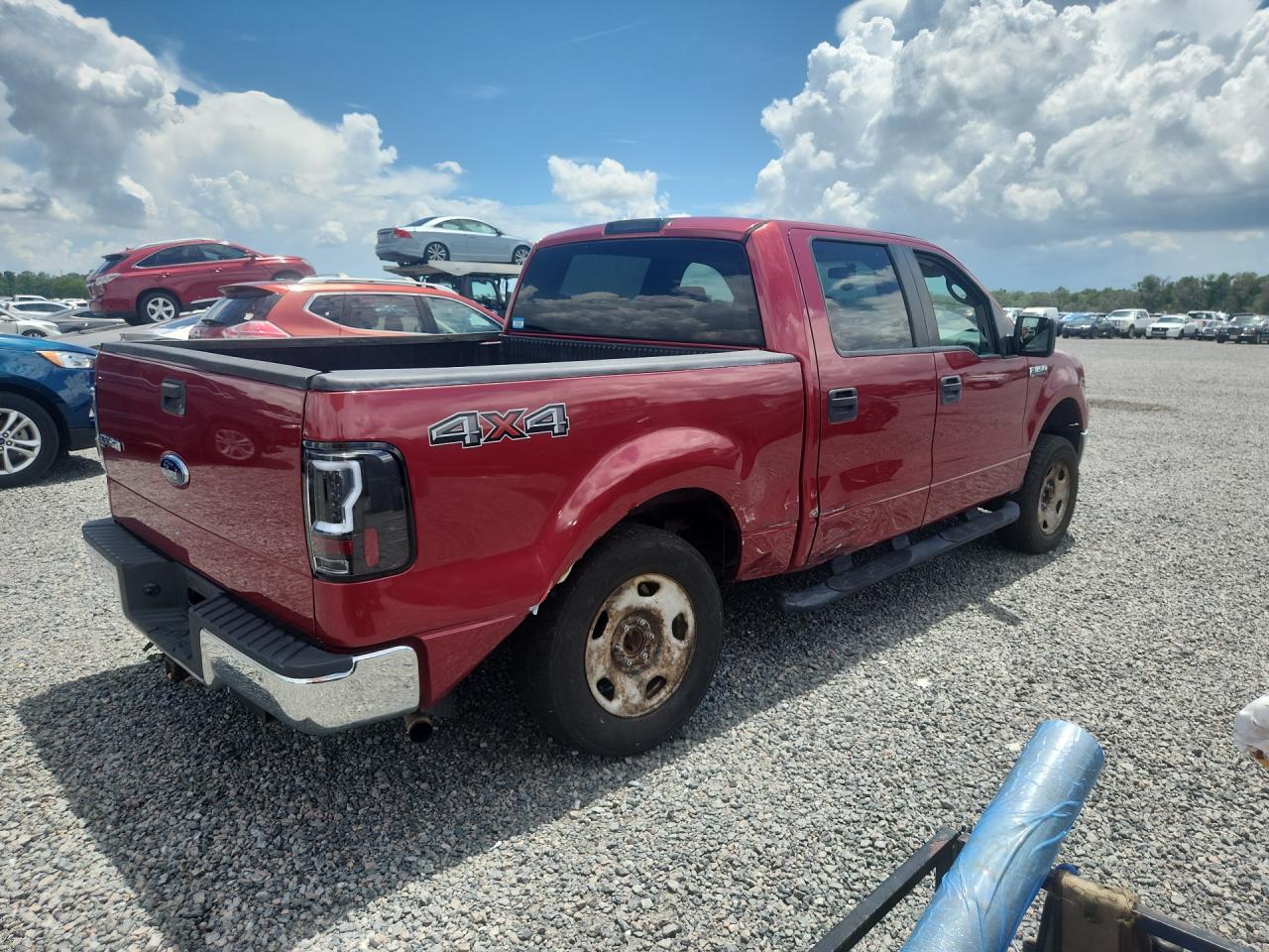 2007 Ford F150 Supercrew Red vin: 1FTRW14W67KA54900