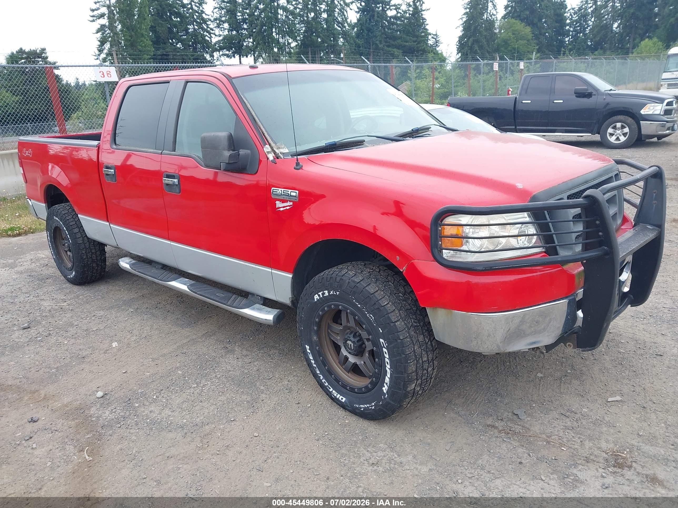 2008 Ford F-150 Xlt Red vin: 1FTRW14W68FA85929