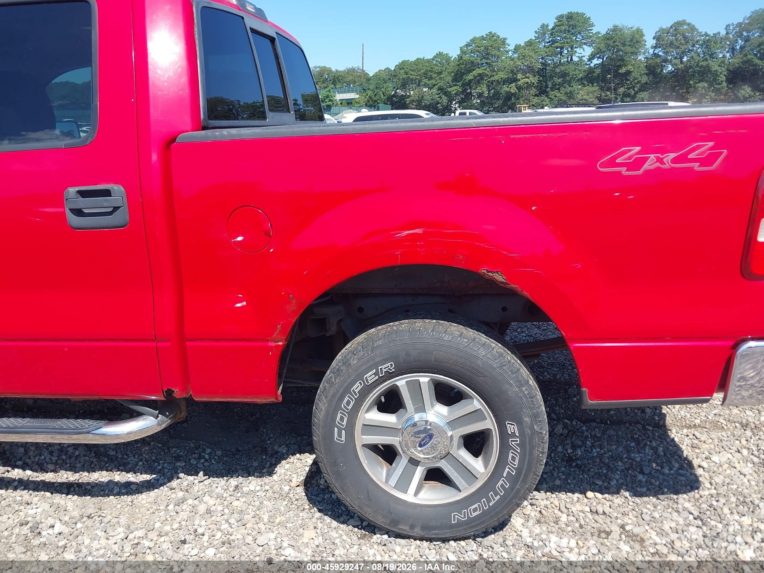 2006 Ford F-150 Xlt Red vin: 1FTRW14W76KD61927
