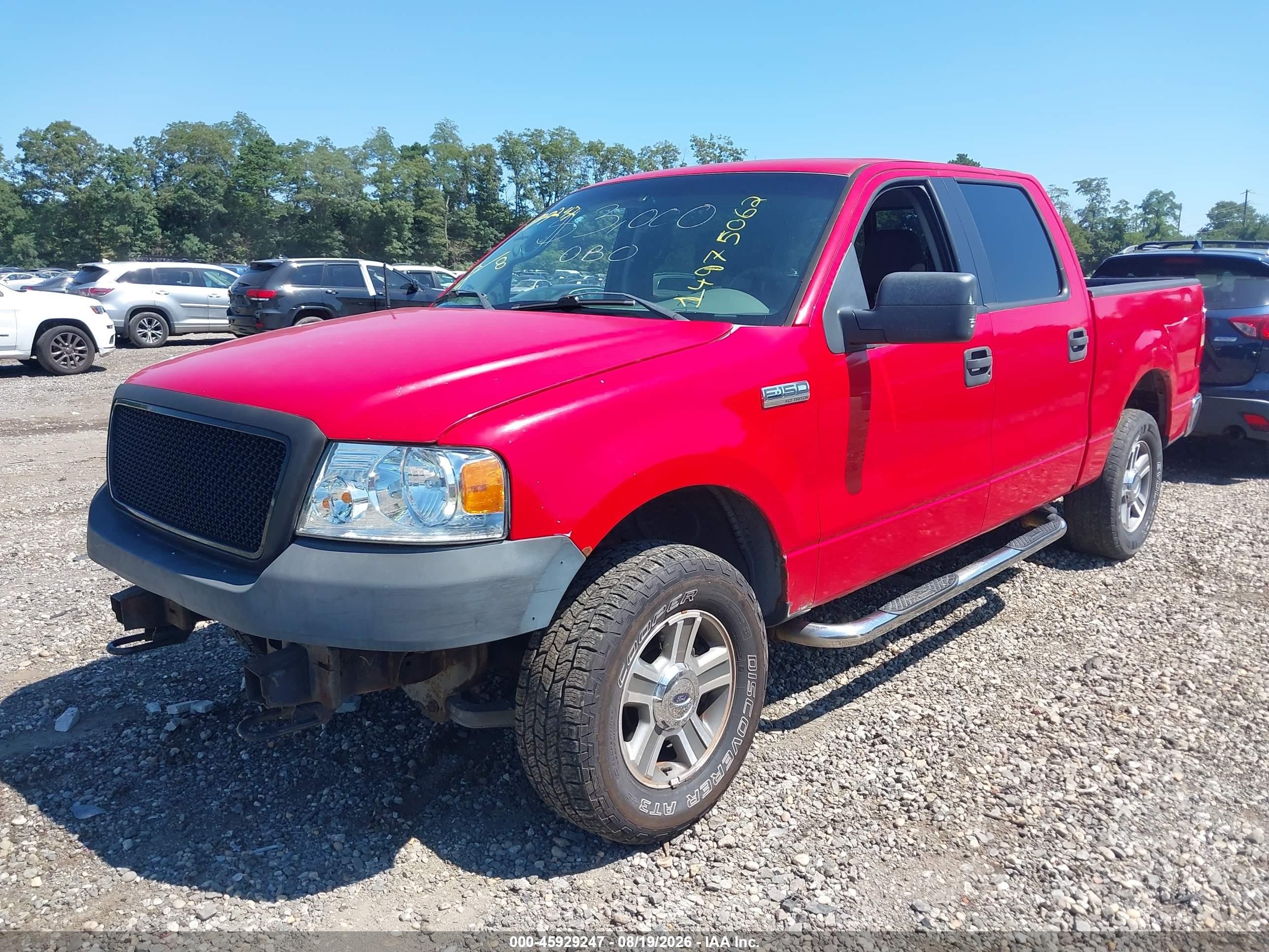 2006 Ford F-150 Xlt Red vin: 1FTRW14W76KD61927