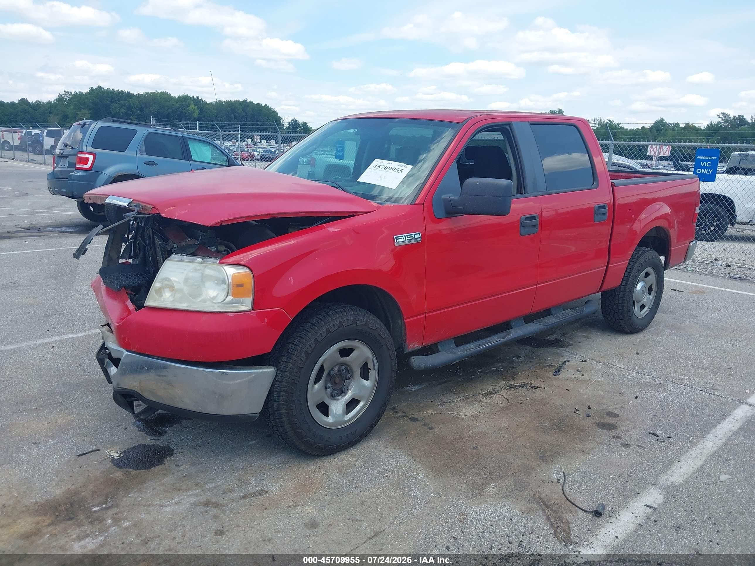 2007 Ford F-150 Xlt Red vin: 1FTRW14W87KD17033